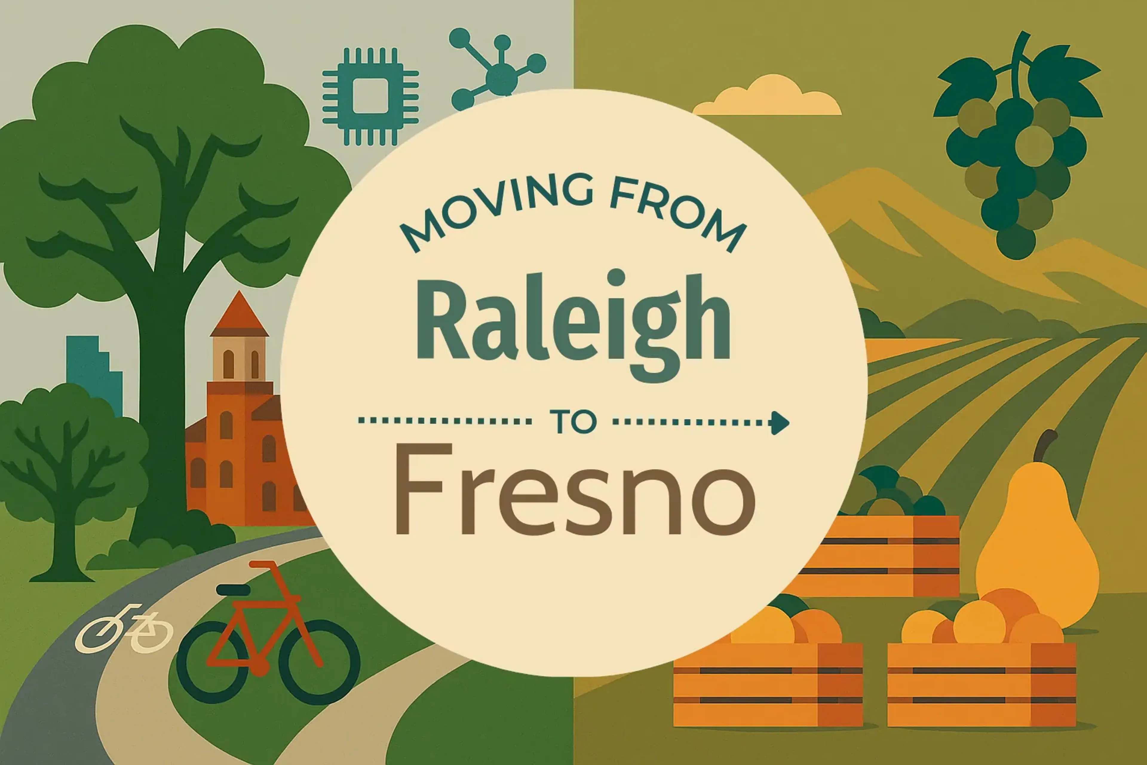 Side-by-side comparison of Raleigh to Fresno moving companies