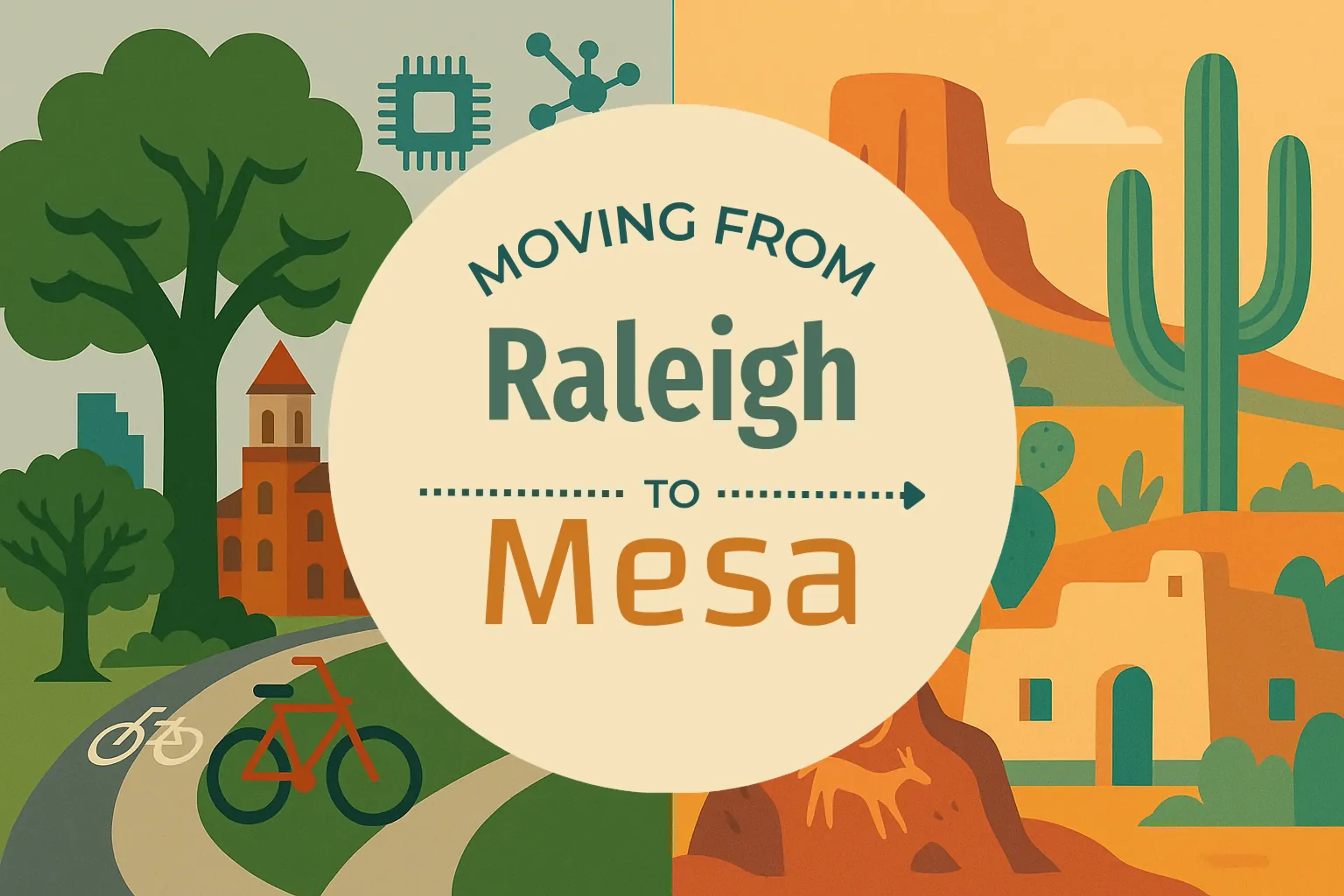 Side-by-side comparison of Raleigh to Mesa moving companies