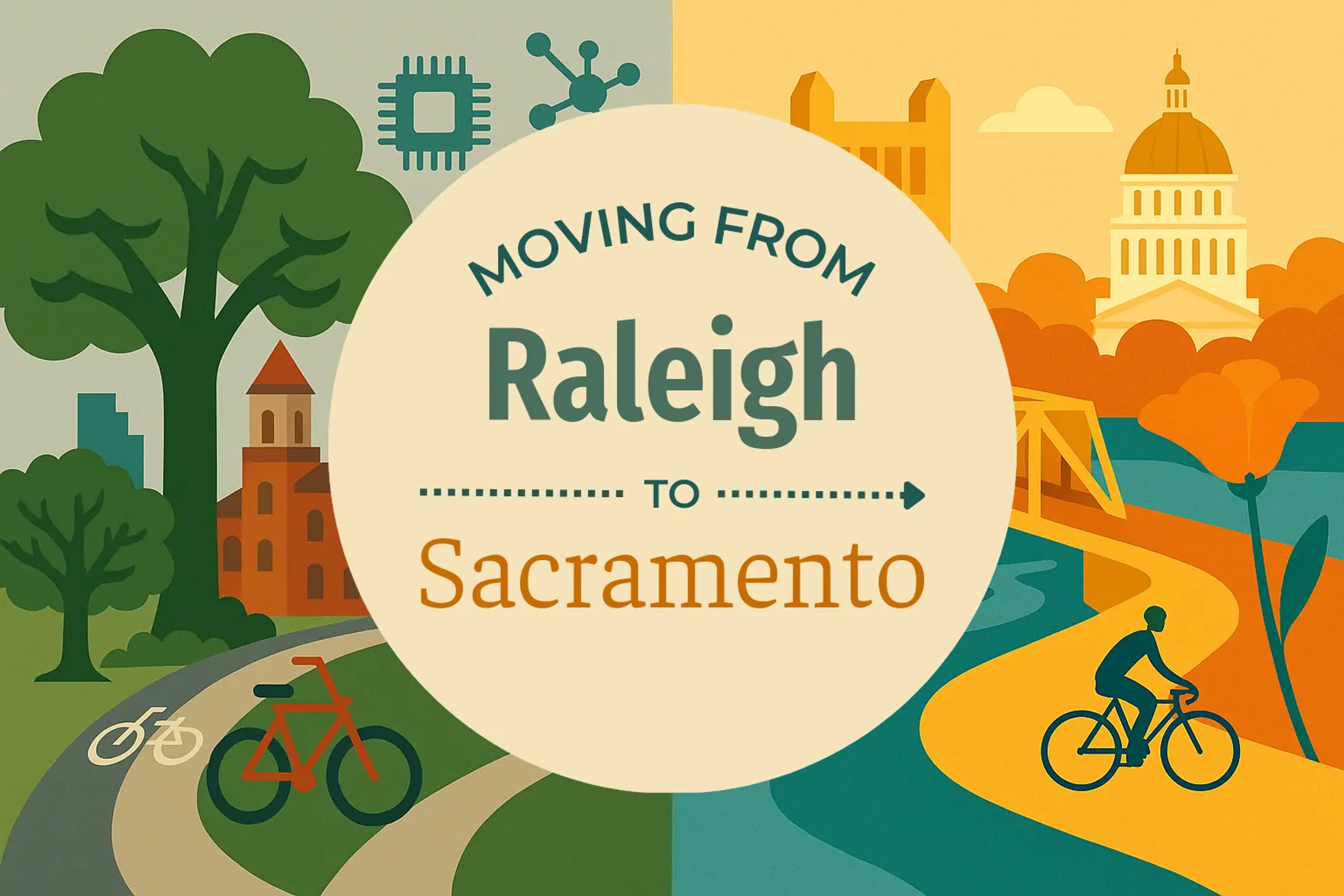 Side-by-side comparison of Raleigh to Sacramento moving companies
