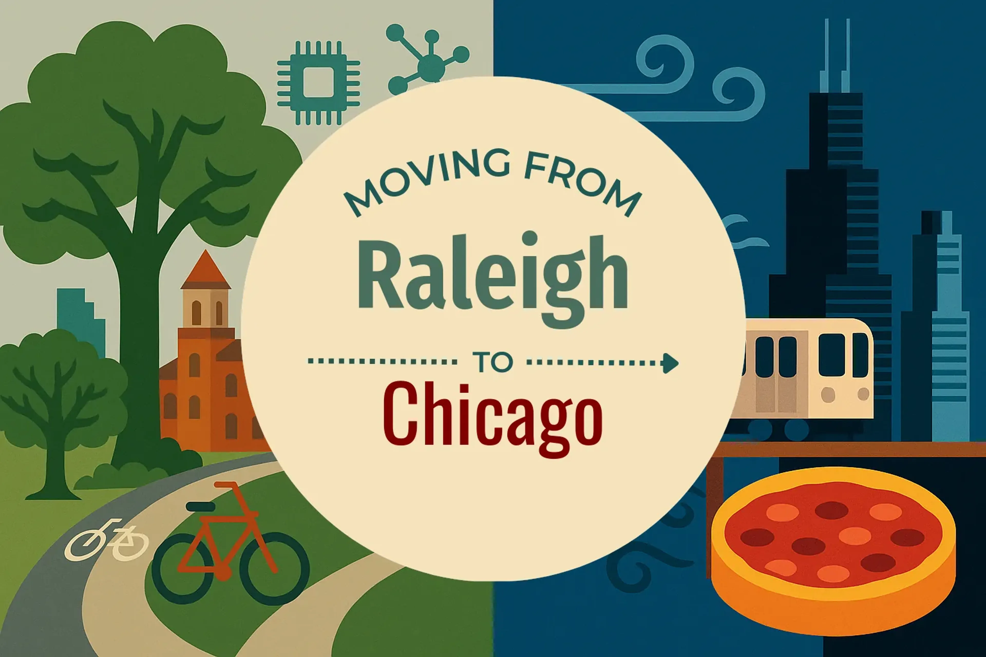 Side-by-side comparison of Raleigh to Chicago moving companies