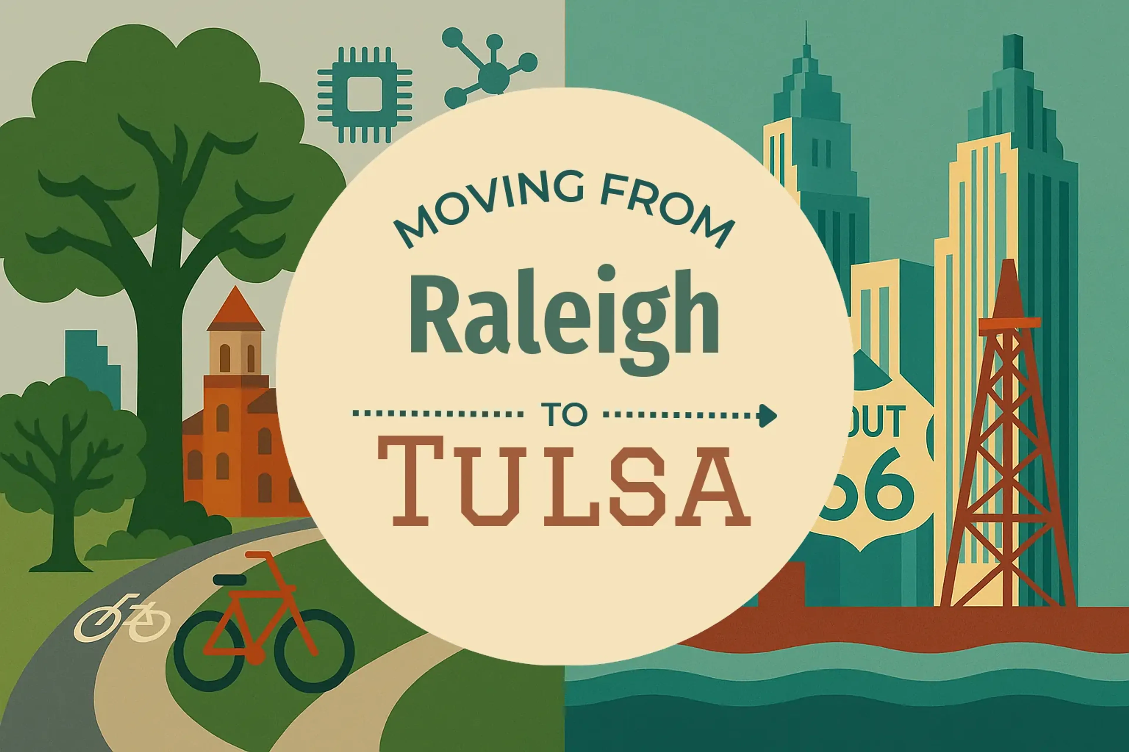 Side-by-side comparison of Raleigh to Tulsa moving companies