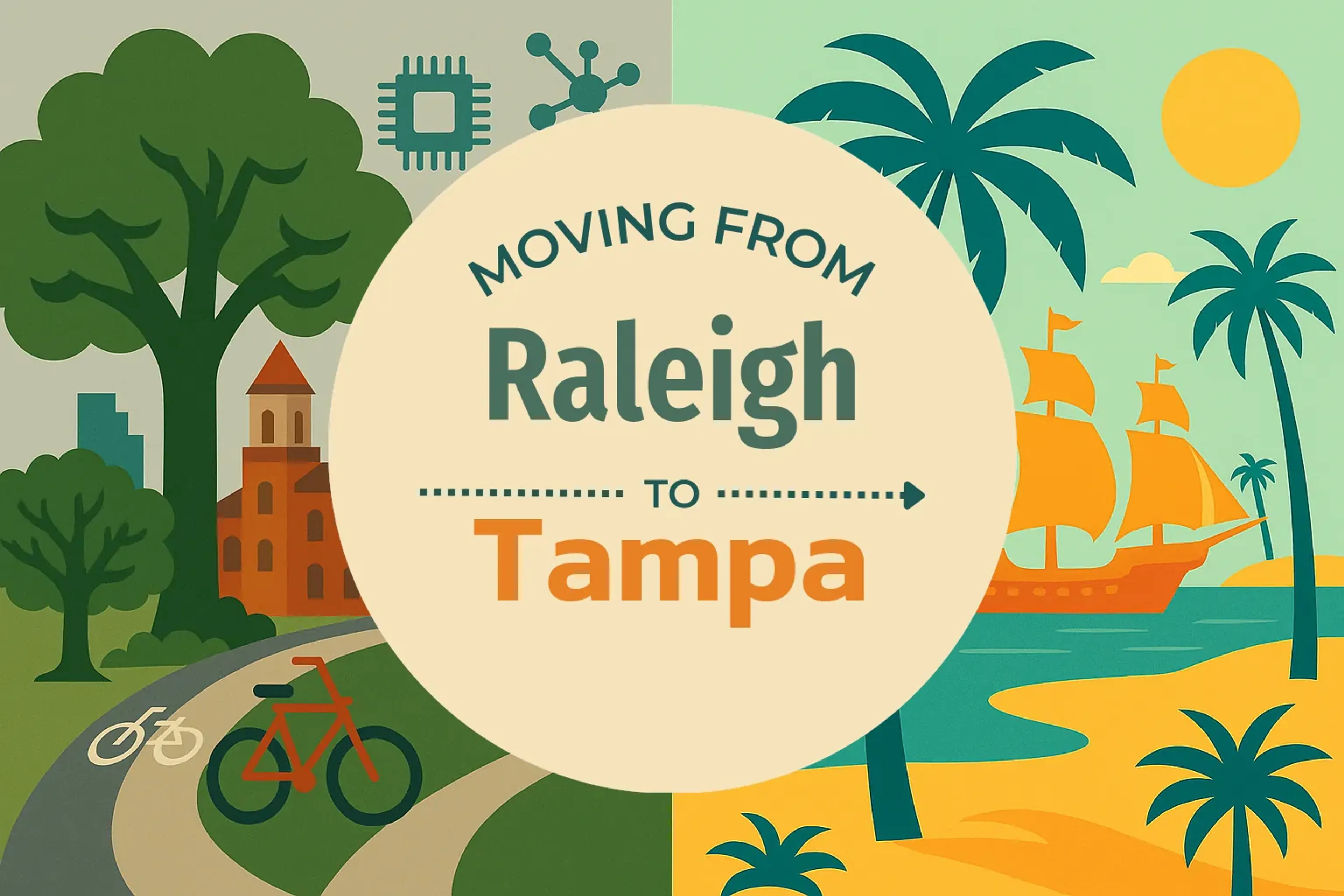 Side-by-side comparison of Raleigh to Tampa moving companies