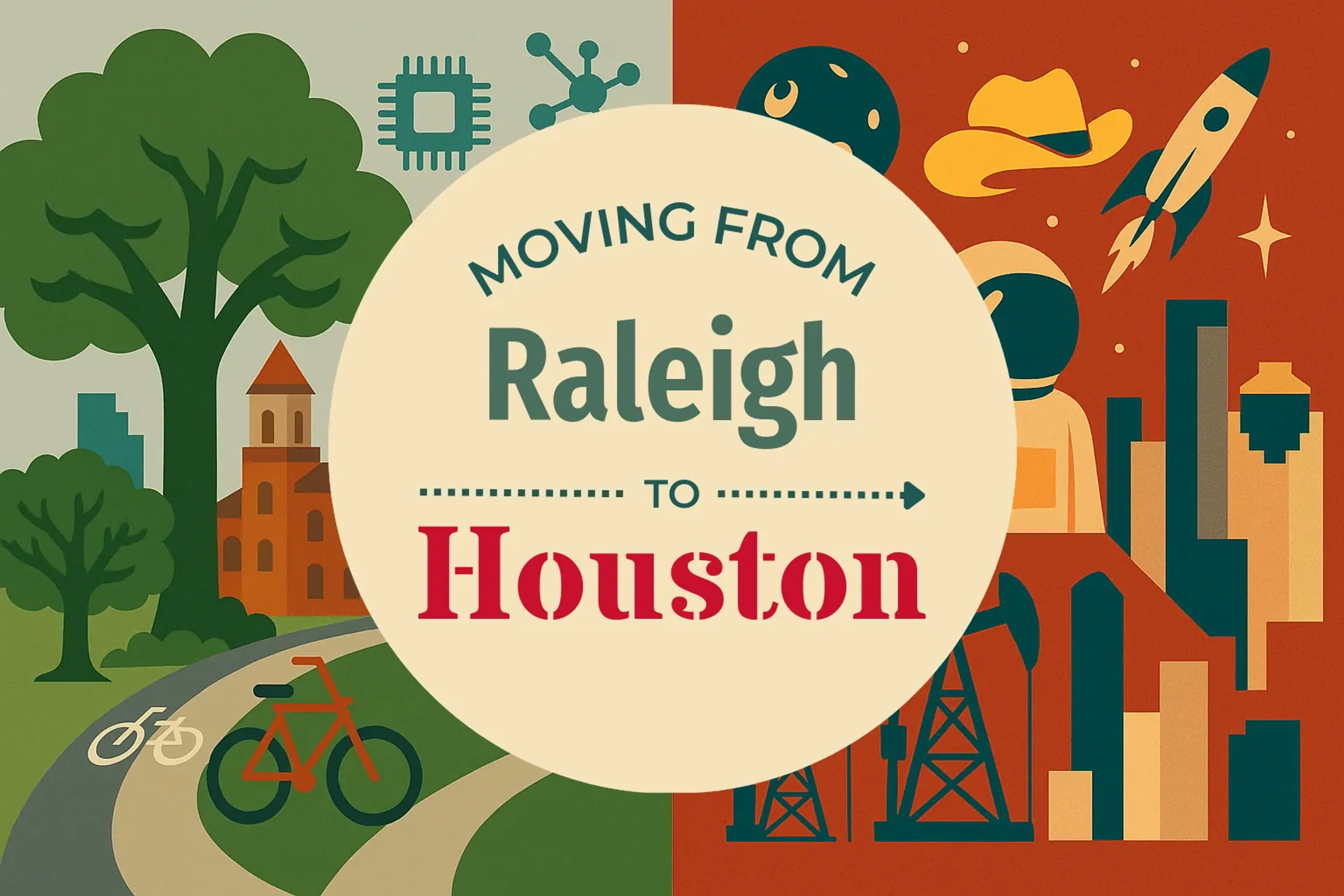 Side-by-side comparison of Raleigh to Houston moving companies