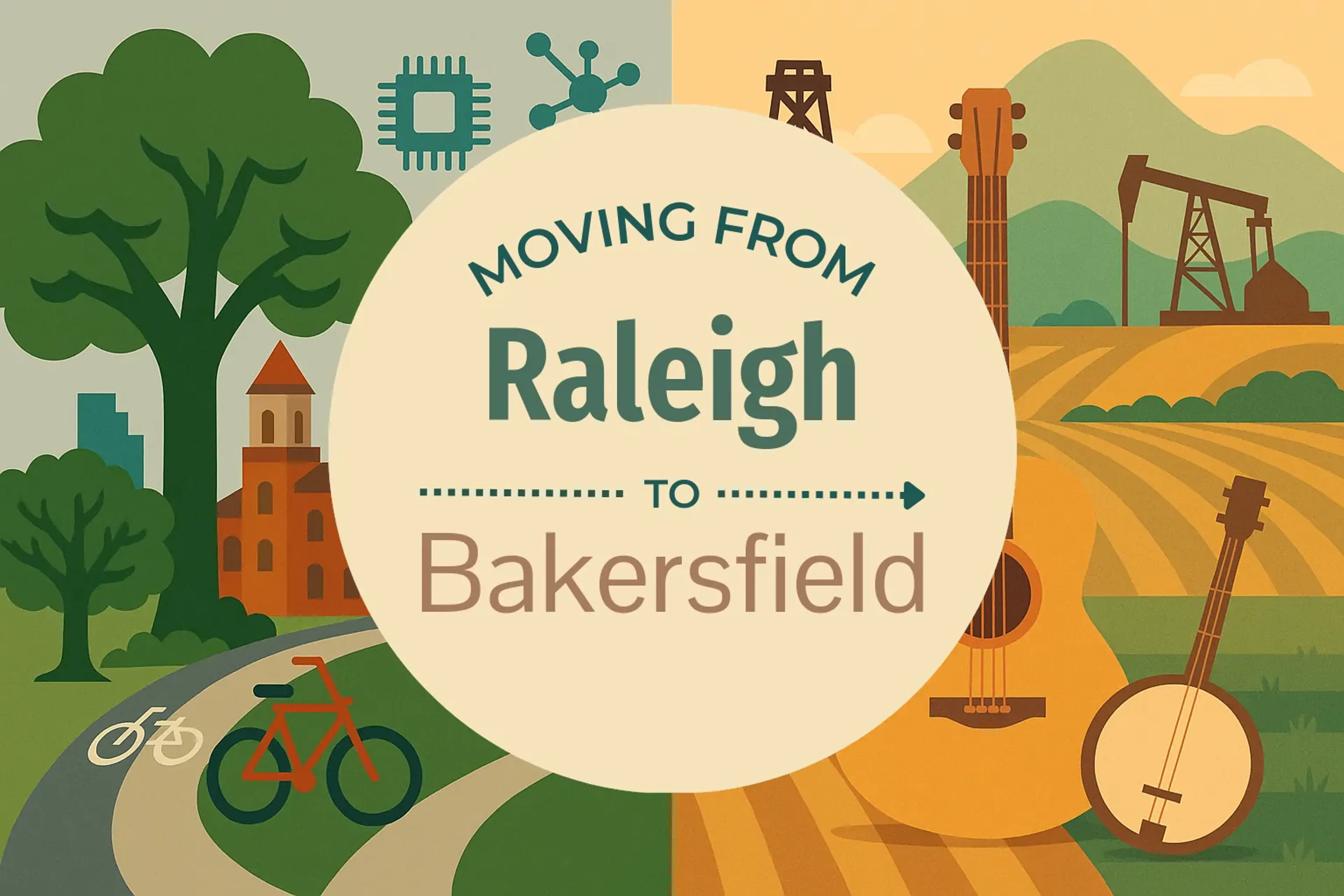 Side-by-side comparison of Raleigh to Bakersfield moving companies