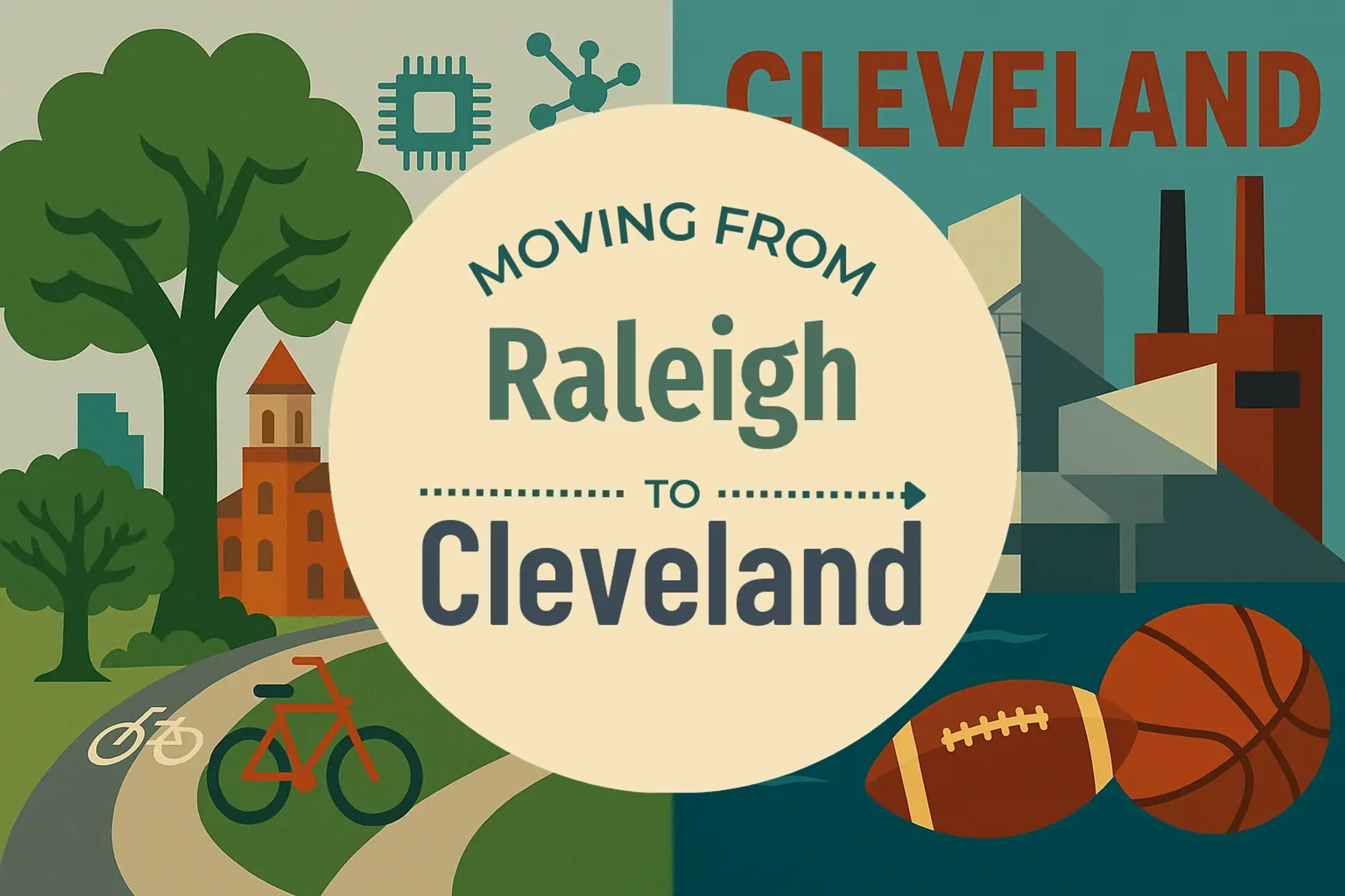 Side-by-side comparison of Raleigh to Cleveland moving companies