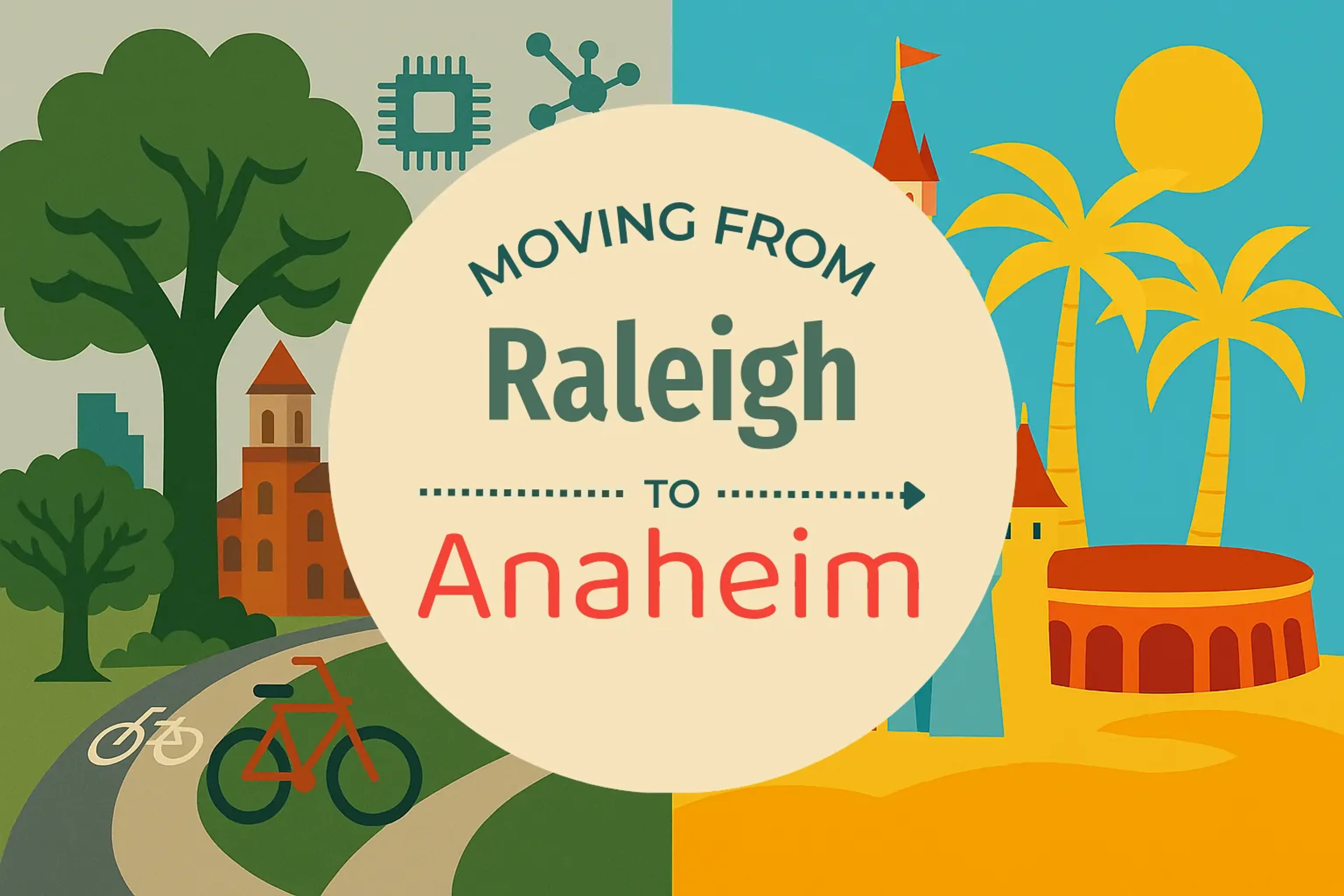 Side-by-side comparison of Raleigh to Anaheim moving companies