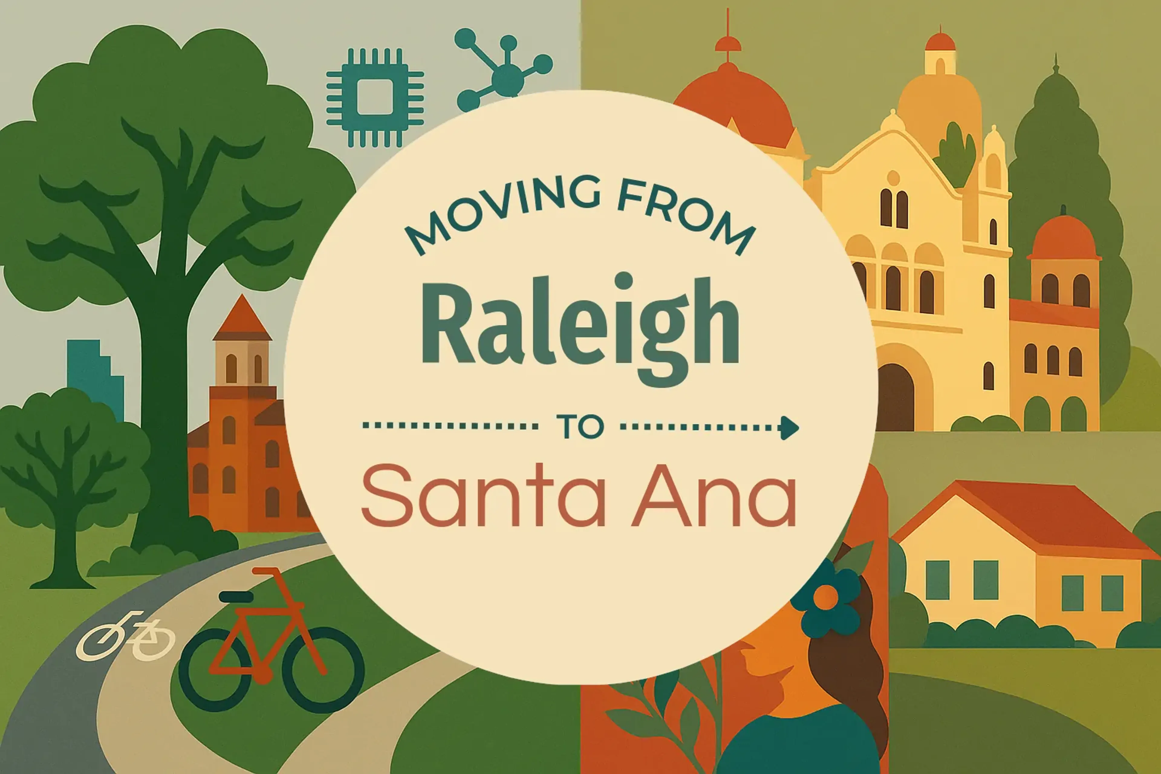 Side-by-side comparison of Raleigh to Santa Ana moving companies