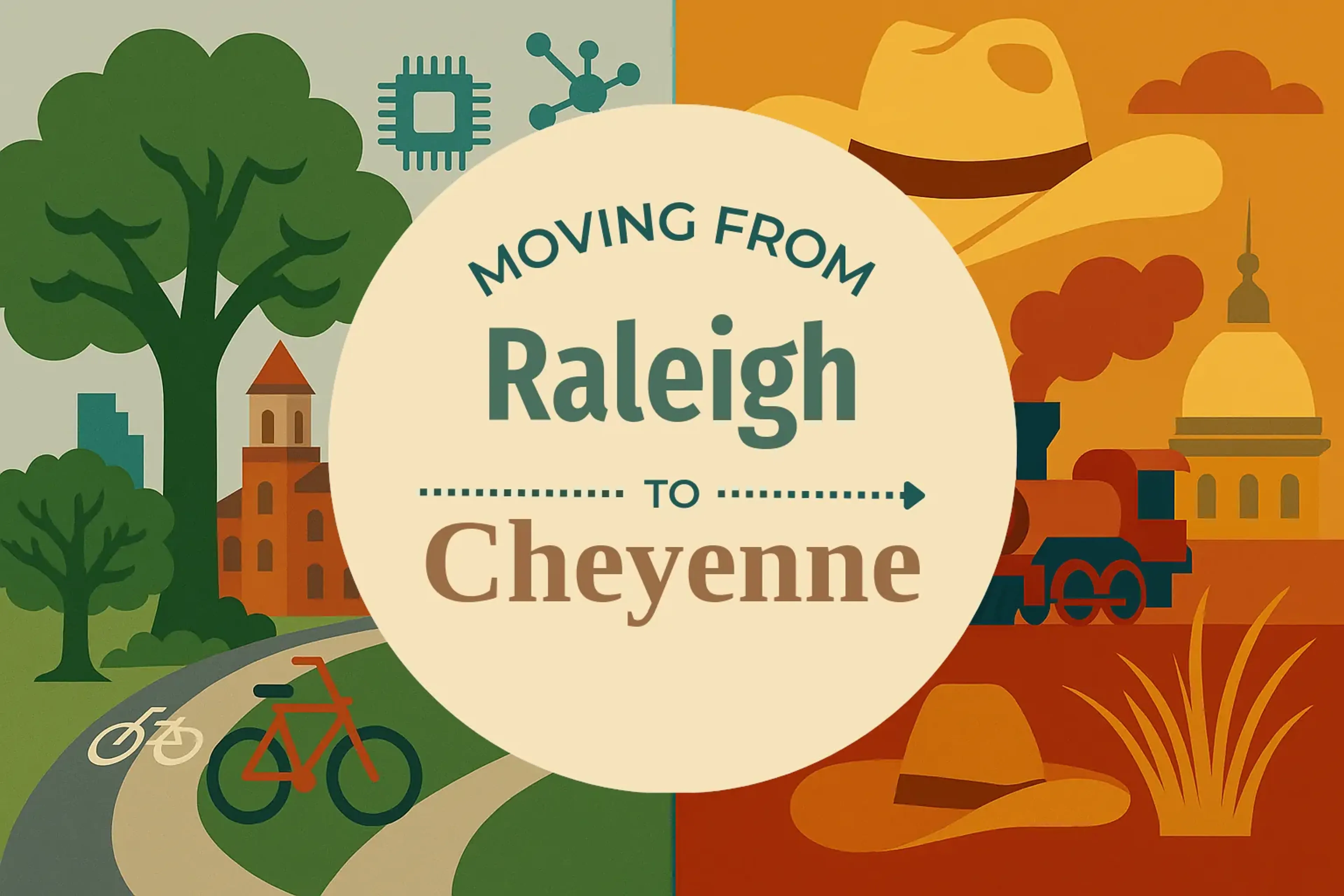 Side-by-side comparison of Raleigh to Cheyenne moving companies