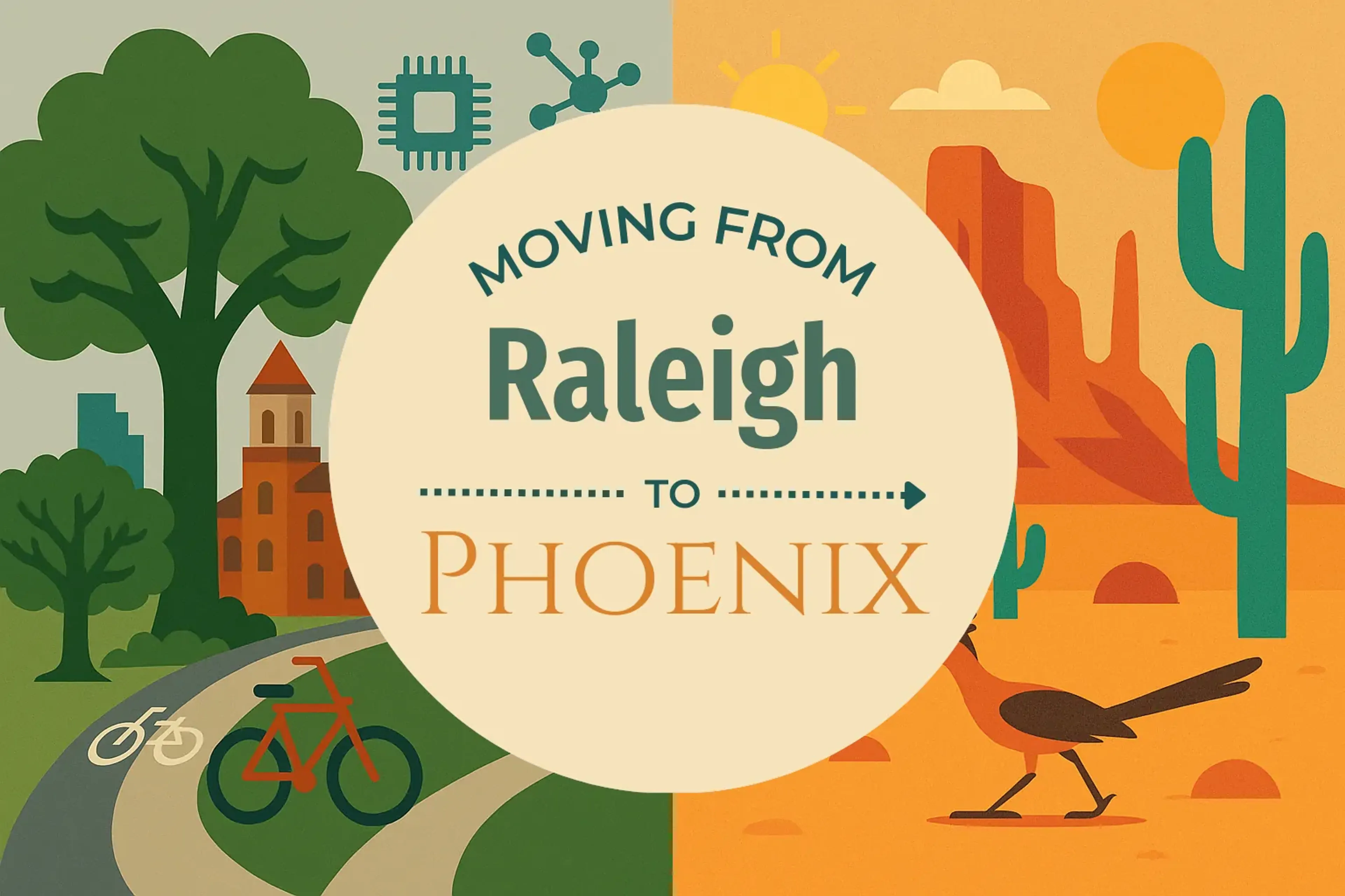 Side-by-side comparison of Raleigh to Phoenix moving companies