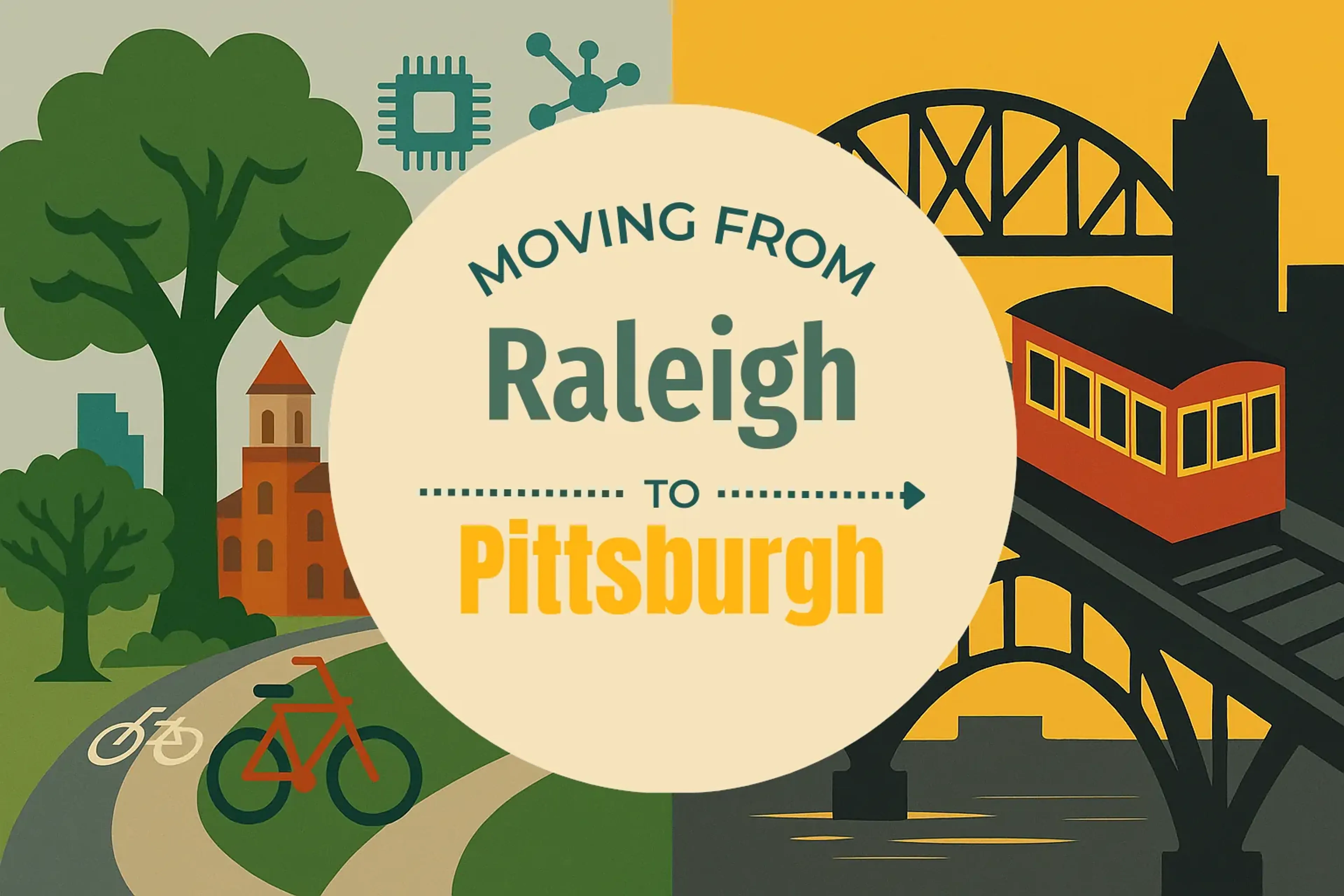 Side-by-side comparison of Raleigh to Pittsburgh moving companies