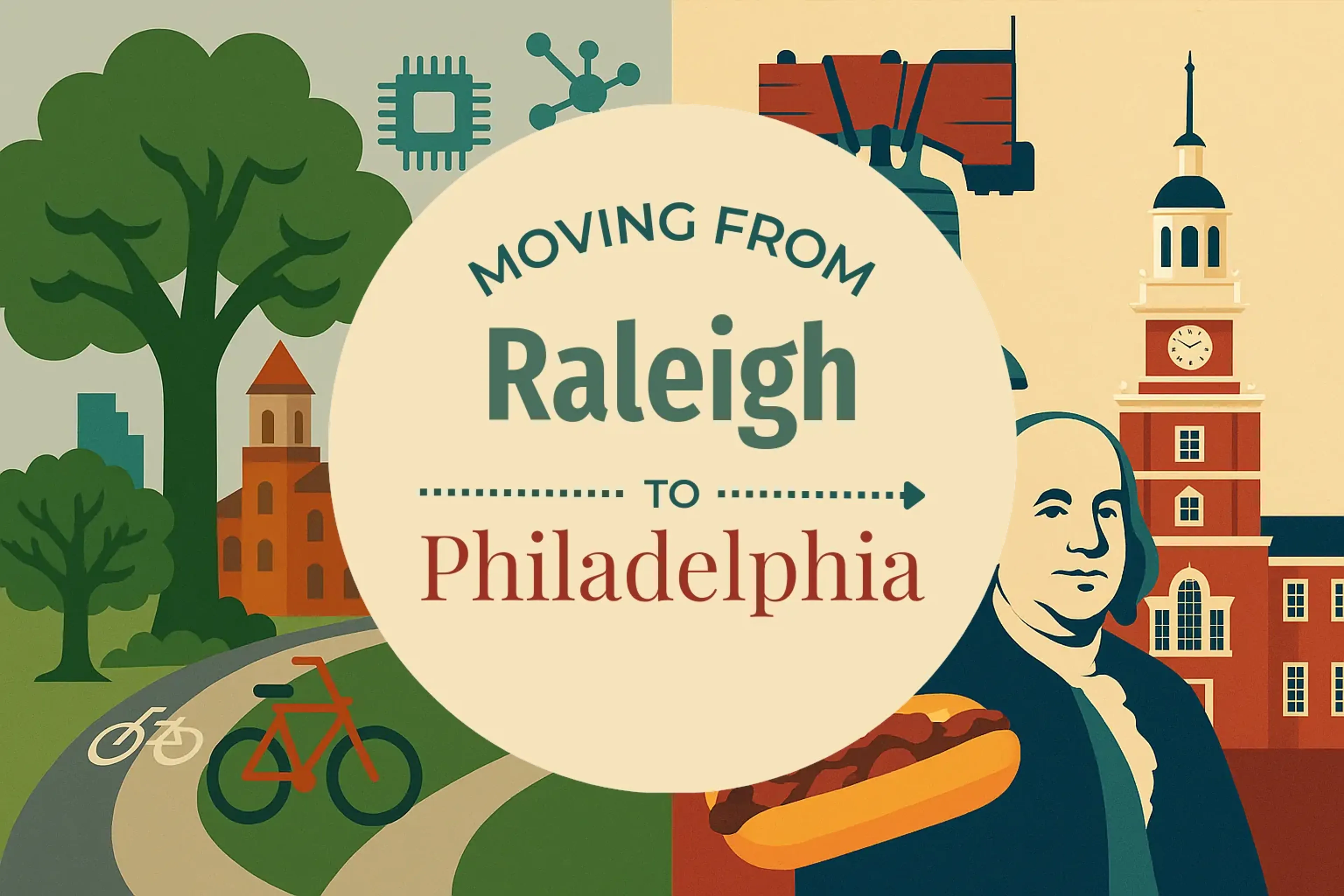 Side-by-side comparison of Raleigh to Philadelphia moving companies