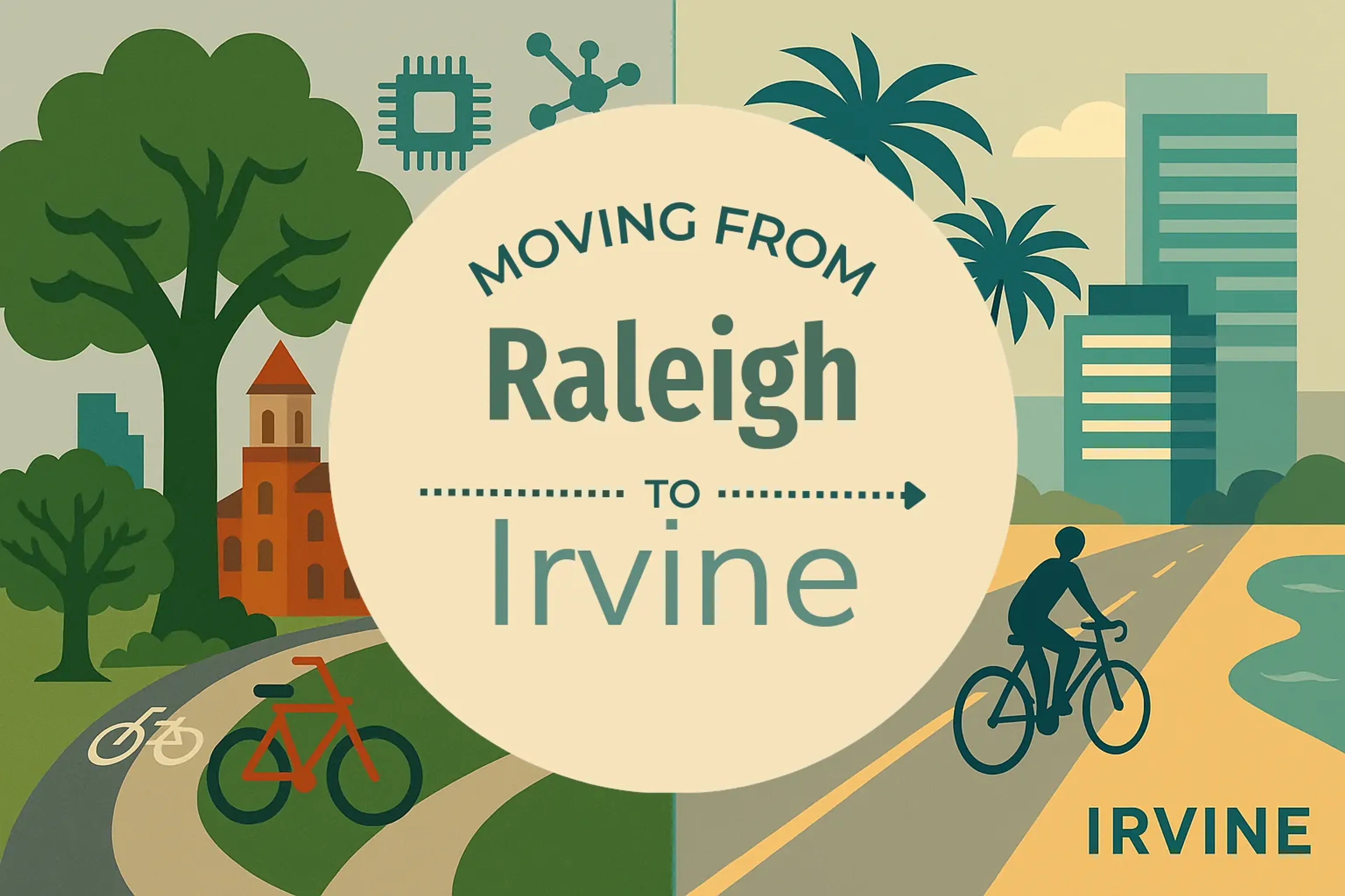 Side-by-side comparison of Raleigh to Irvine moving companies