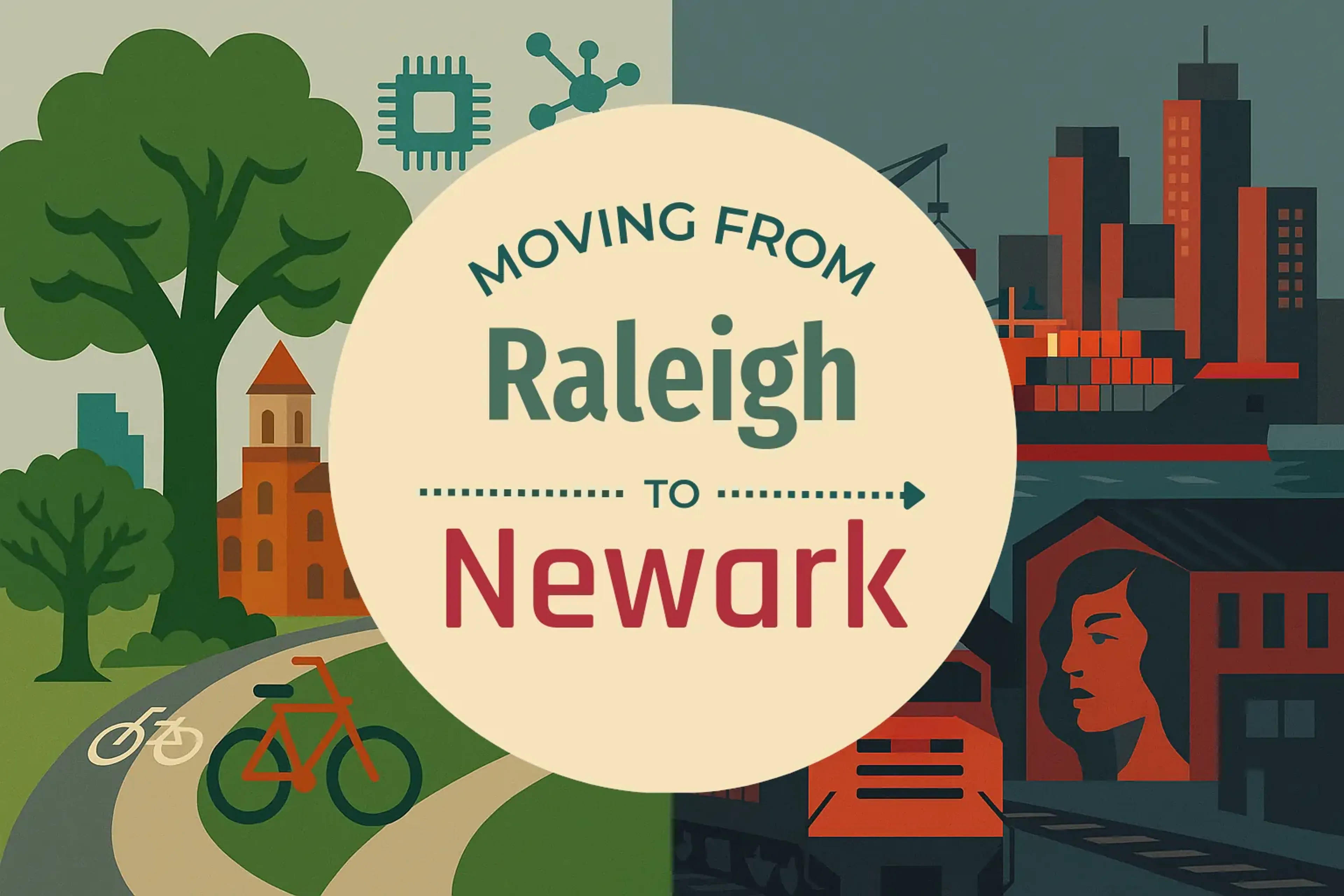 Side-by-side comparison of Raleigh to Newark moving companies