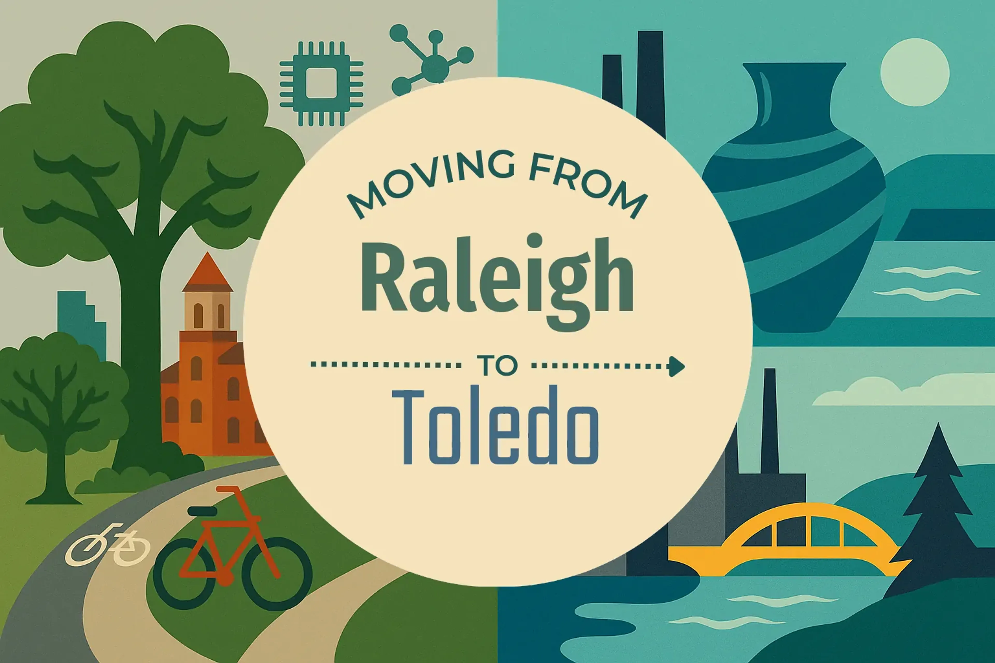 Side-by-side comparison of Raleigh to Toledo moving companies