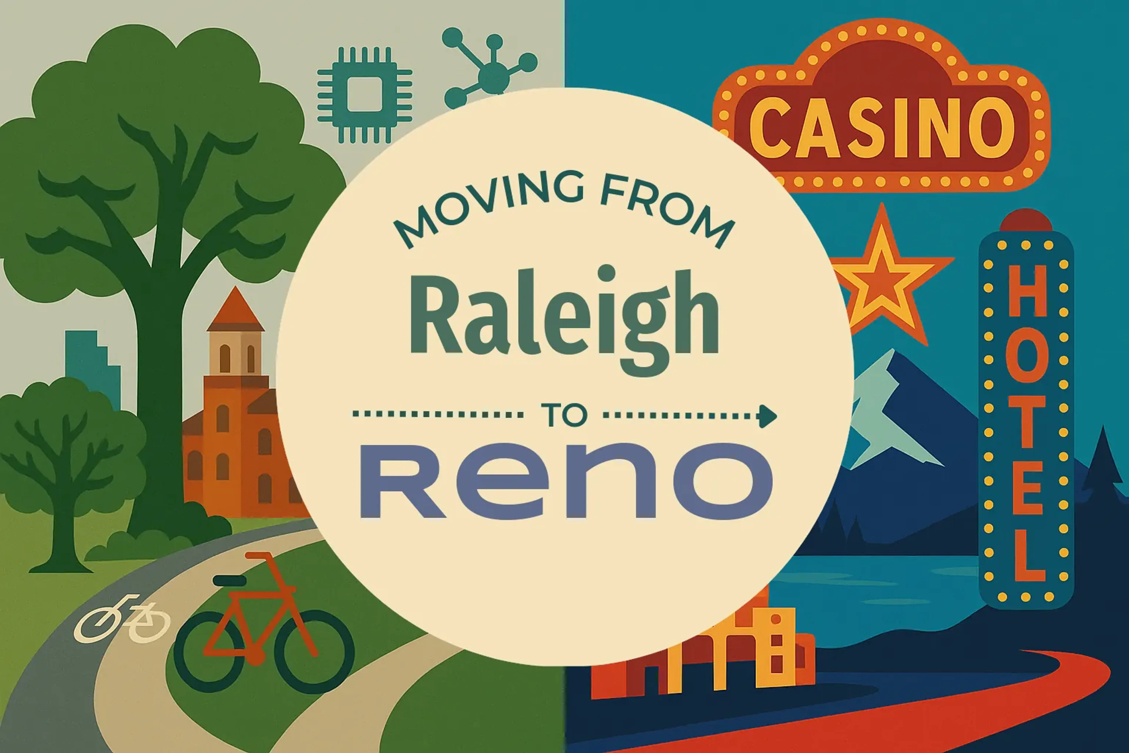 Side-by-side comparison of Raleigh to Reno moving companies
