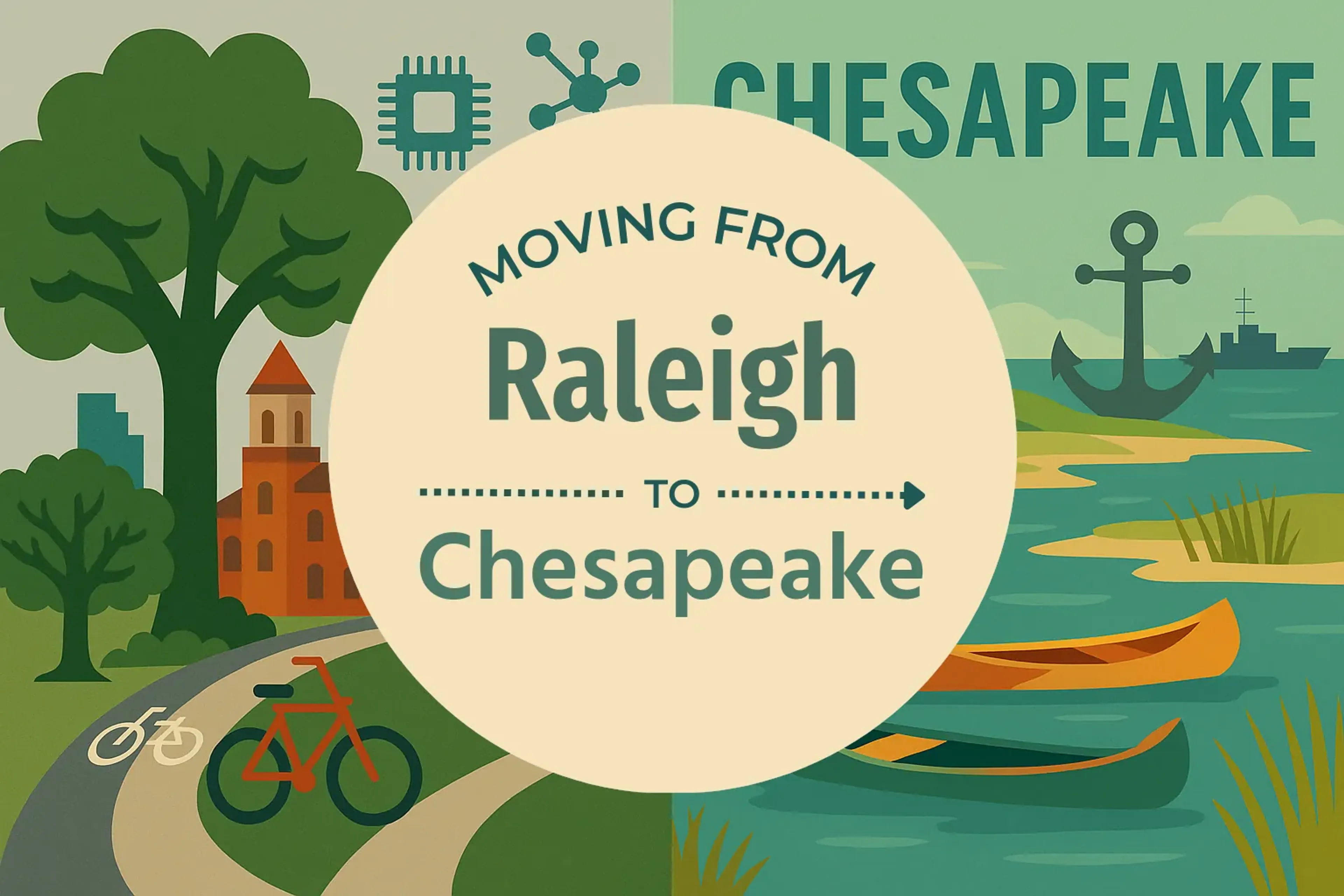 Side-by-side comparison of Raleigh to Chesapeake moving companies