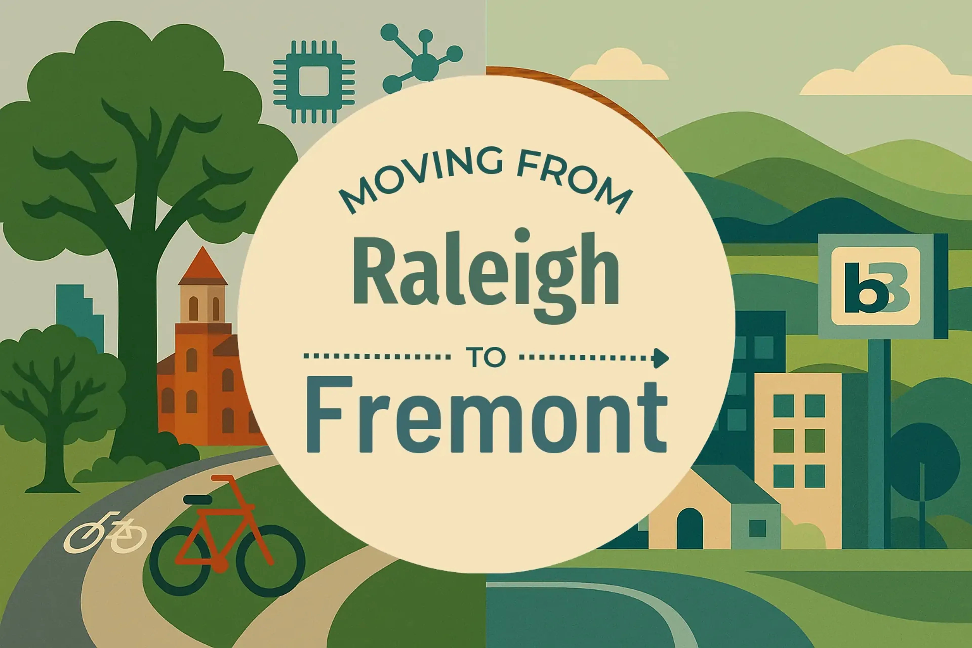 Side-by-side comparison of Raleigh to Fremont moving companies