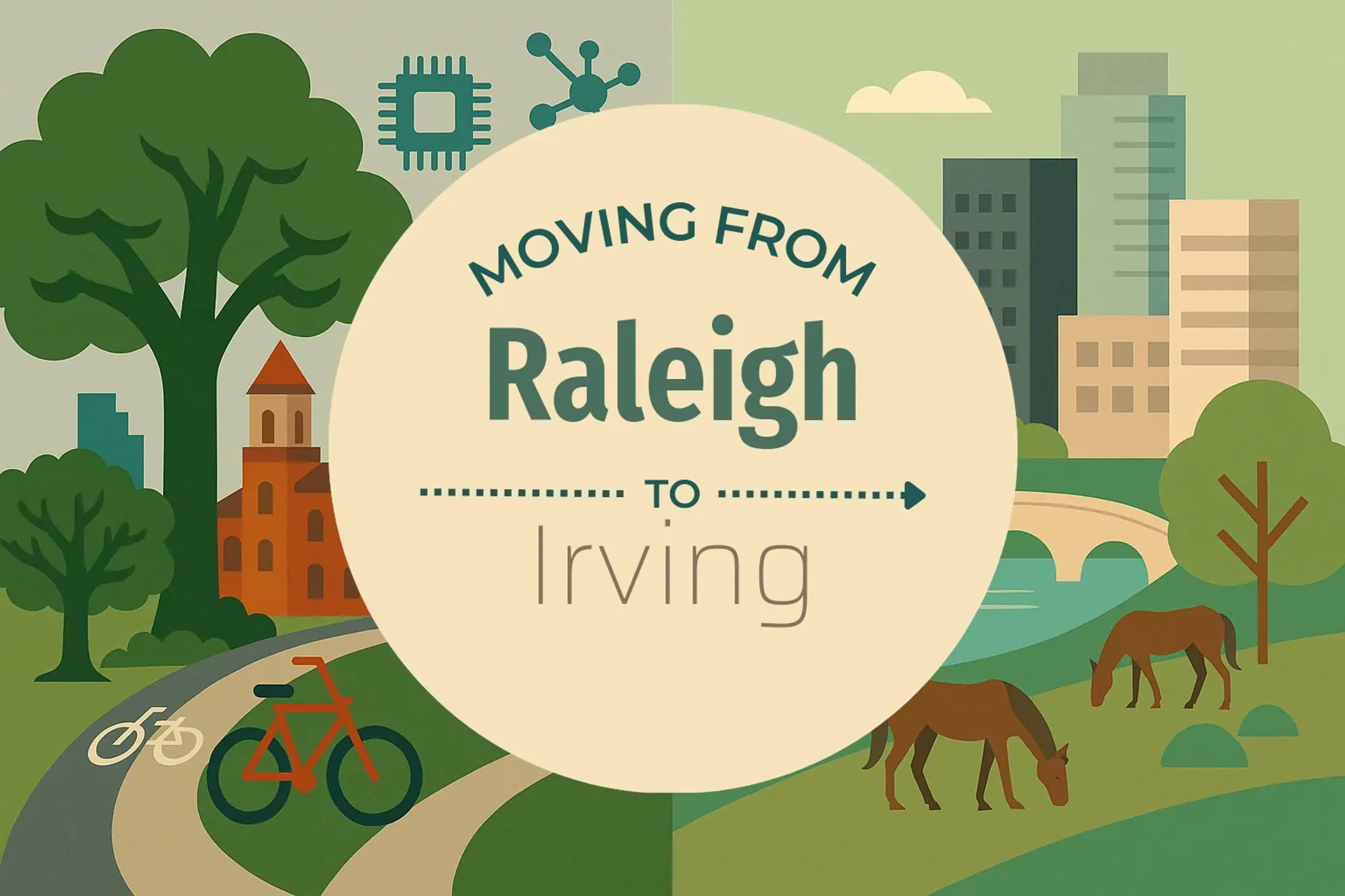 Side-by-side comparison of Raleigh to Irving moving companies