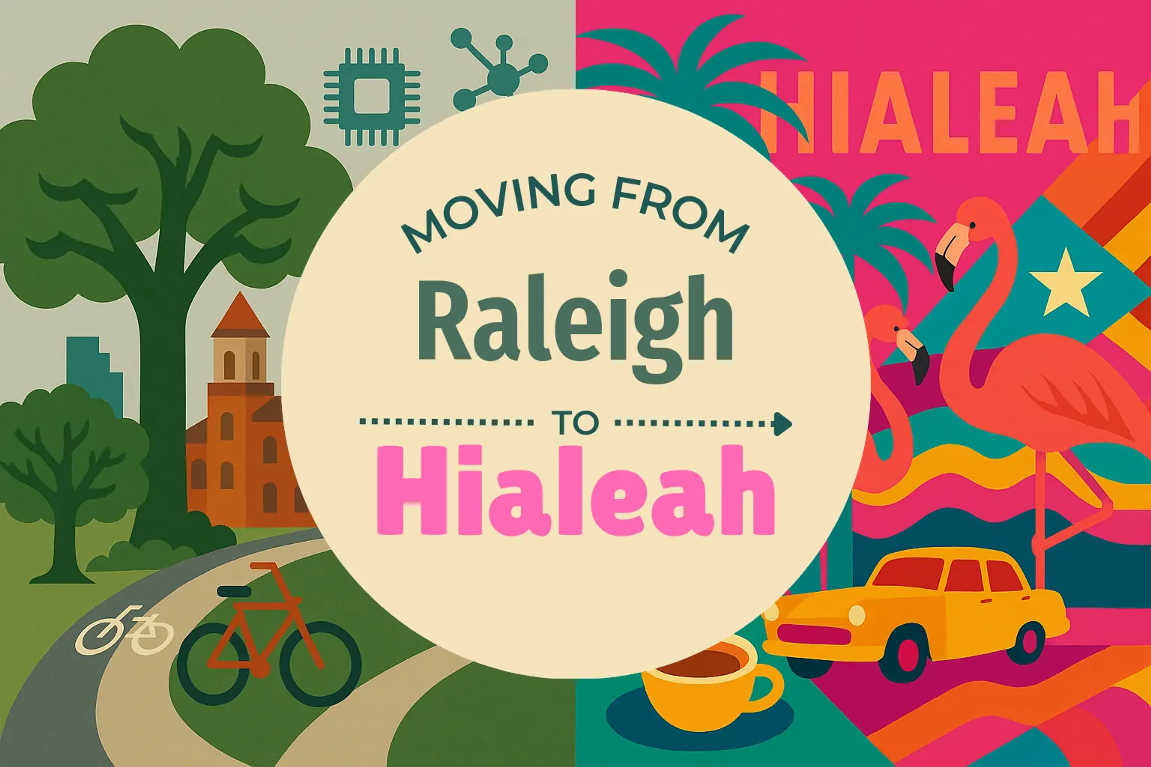Side-by-side comparison of Raleigh to Hialeah moving companies