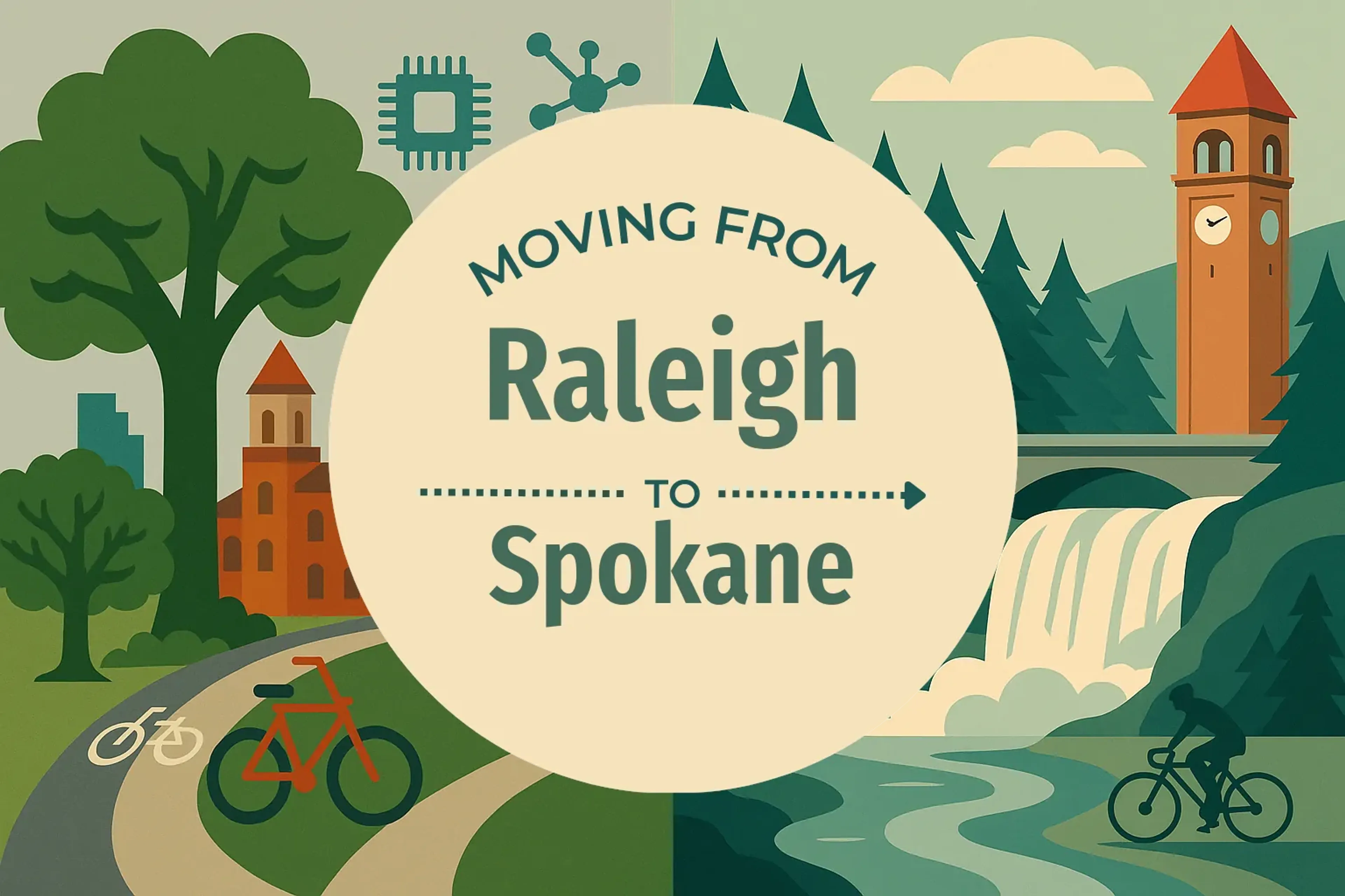 Side-by-side comparison of Raleigh to Spokane moving companies