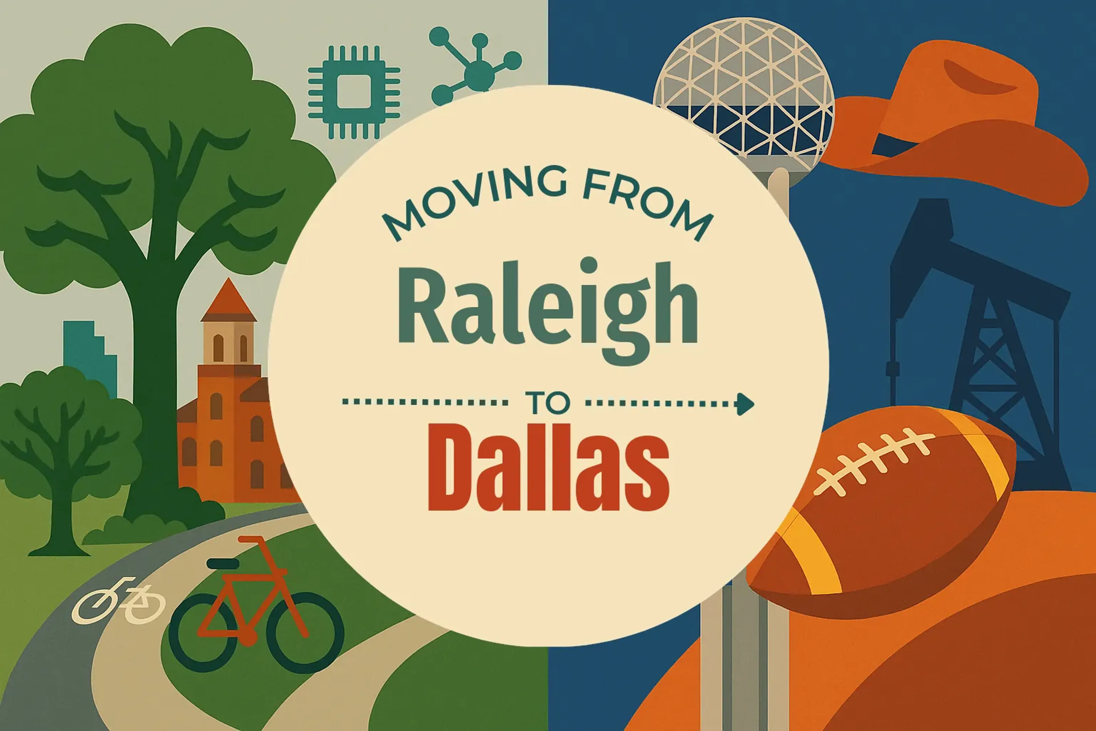 Side-by-side comparison of Raleigh to Dallas moving companies