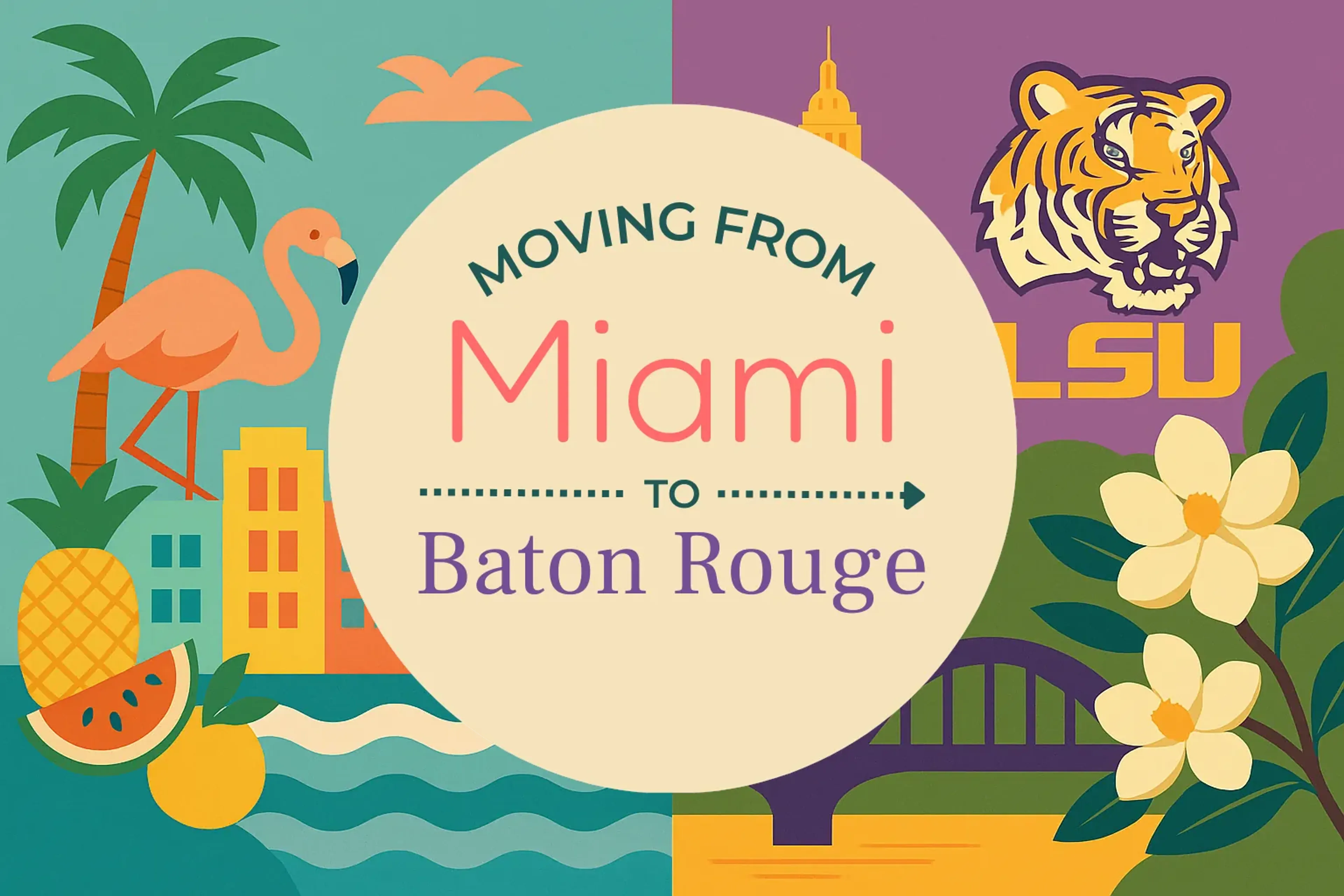 Side-by-side comparison of Miami to Baton Rouge moving companies