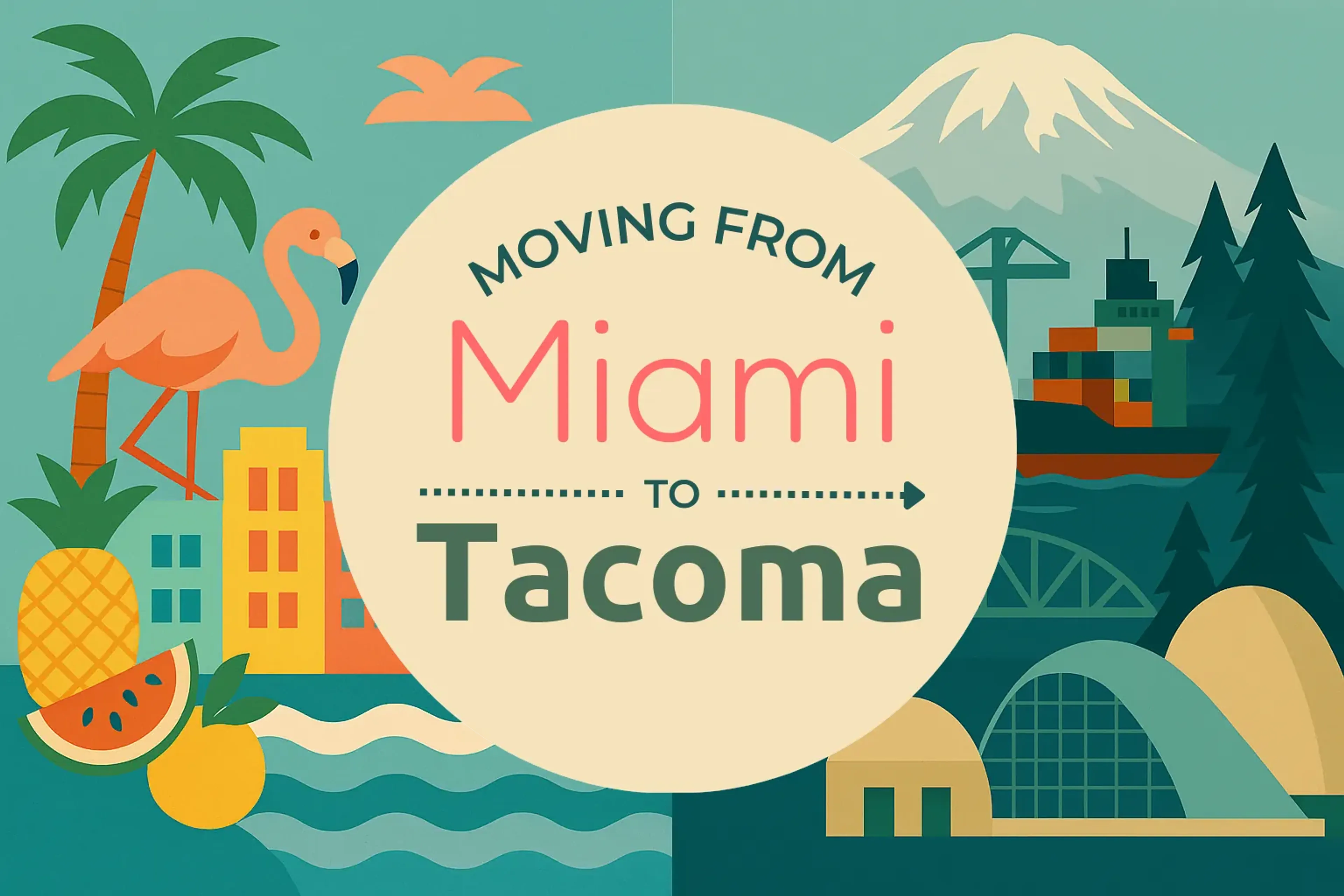 Side-by-side comparison of Miami to Tacoma moving companies