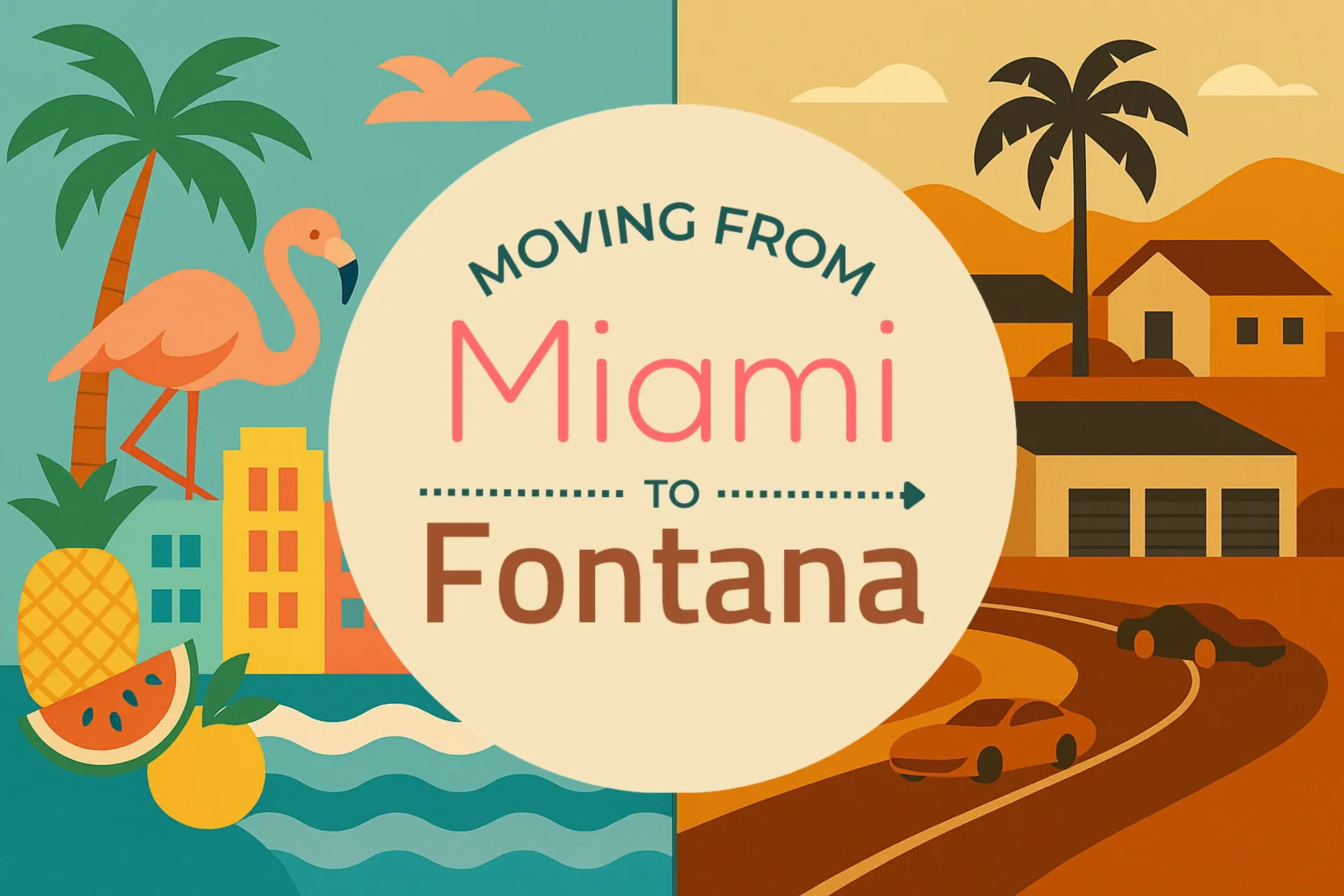 Side-by-side comparison of Miami to Fontana moving companies