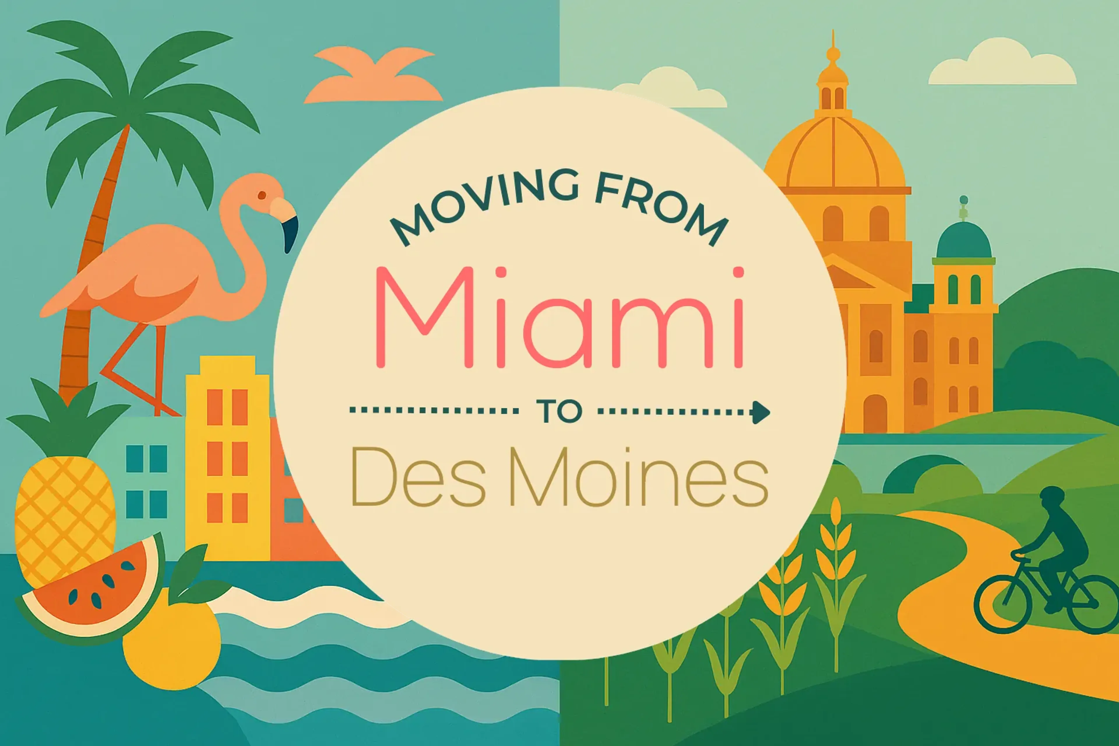 Side-by-side comparison of Miami to Des Moines moving companies