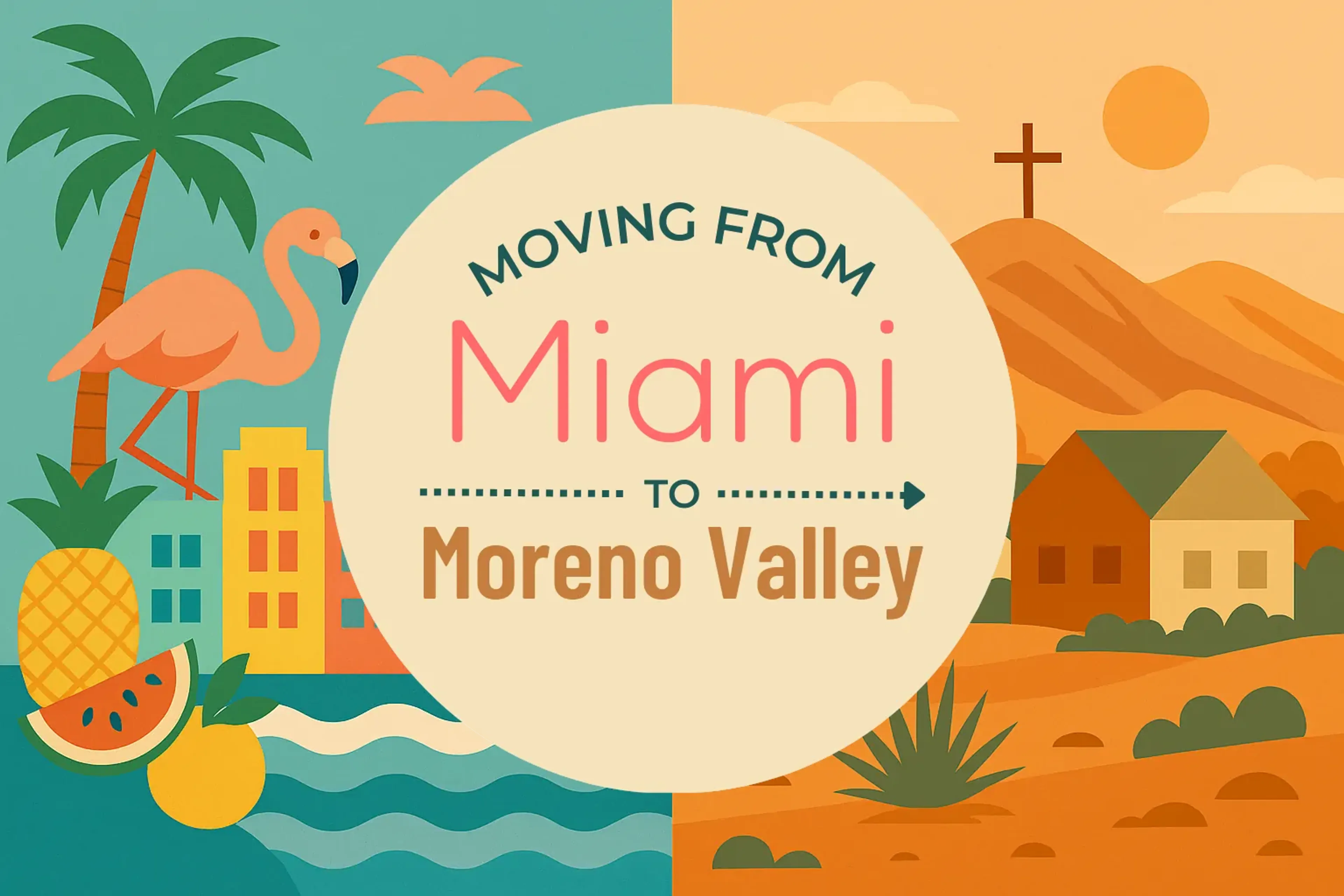 Side-by-side comparison of Miami to Moreno Valley moving companies