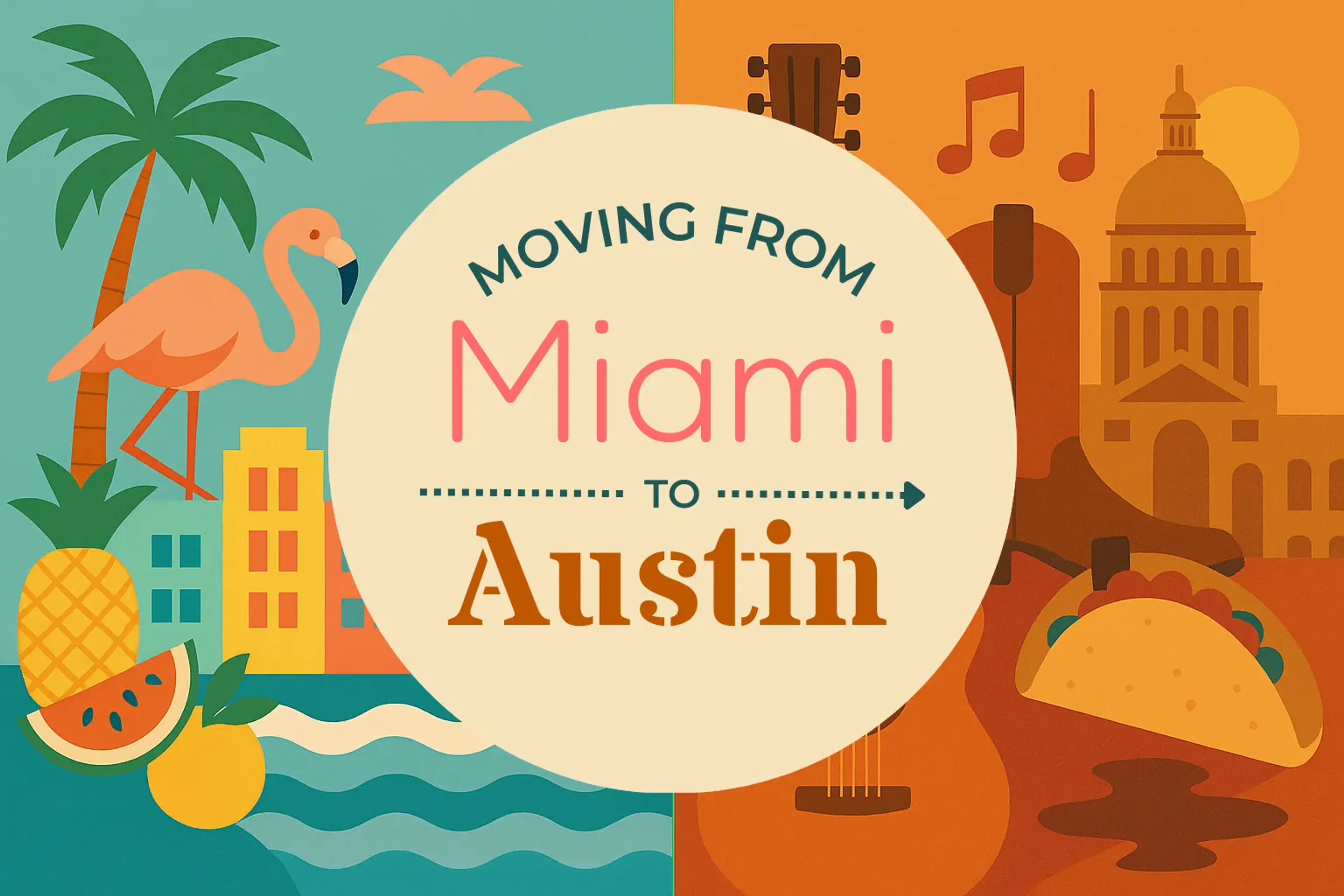 Side-by-side comparison of Miami to Austin moving companies