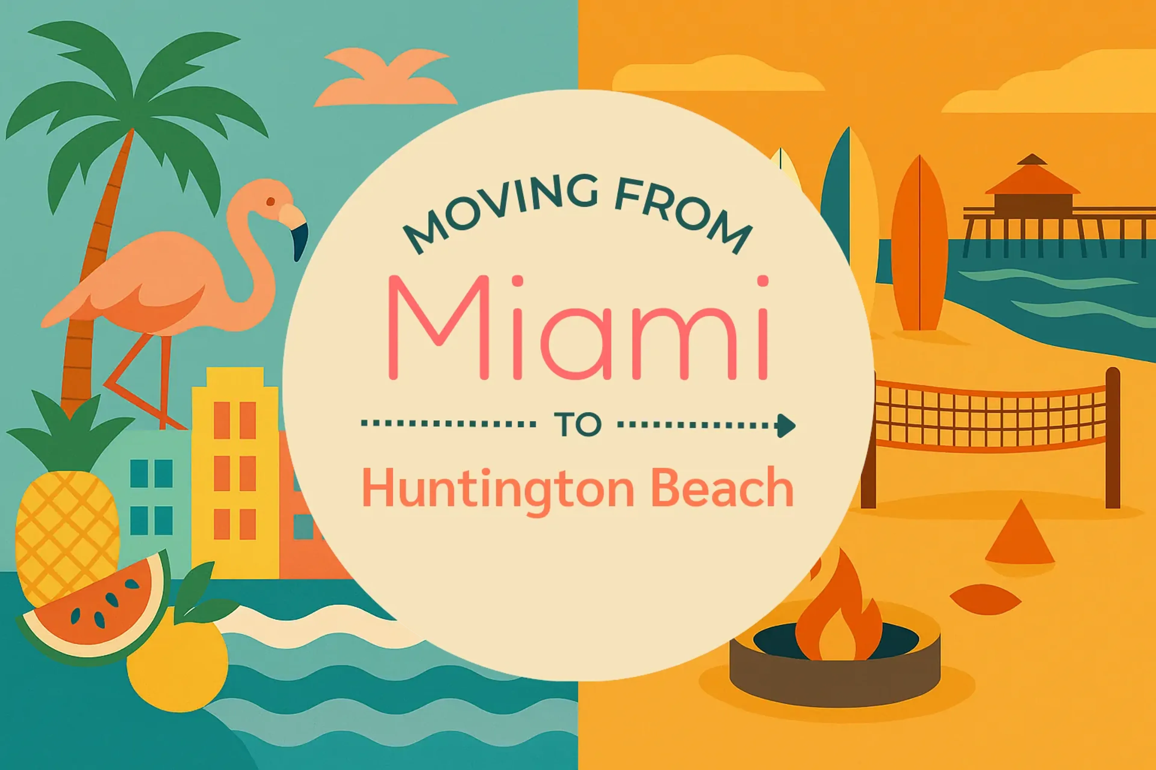 Side-by-side comparison of Miami to Huntington Beach moving companies