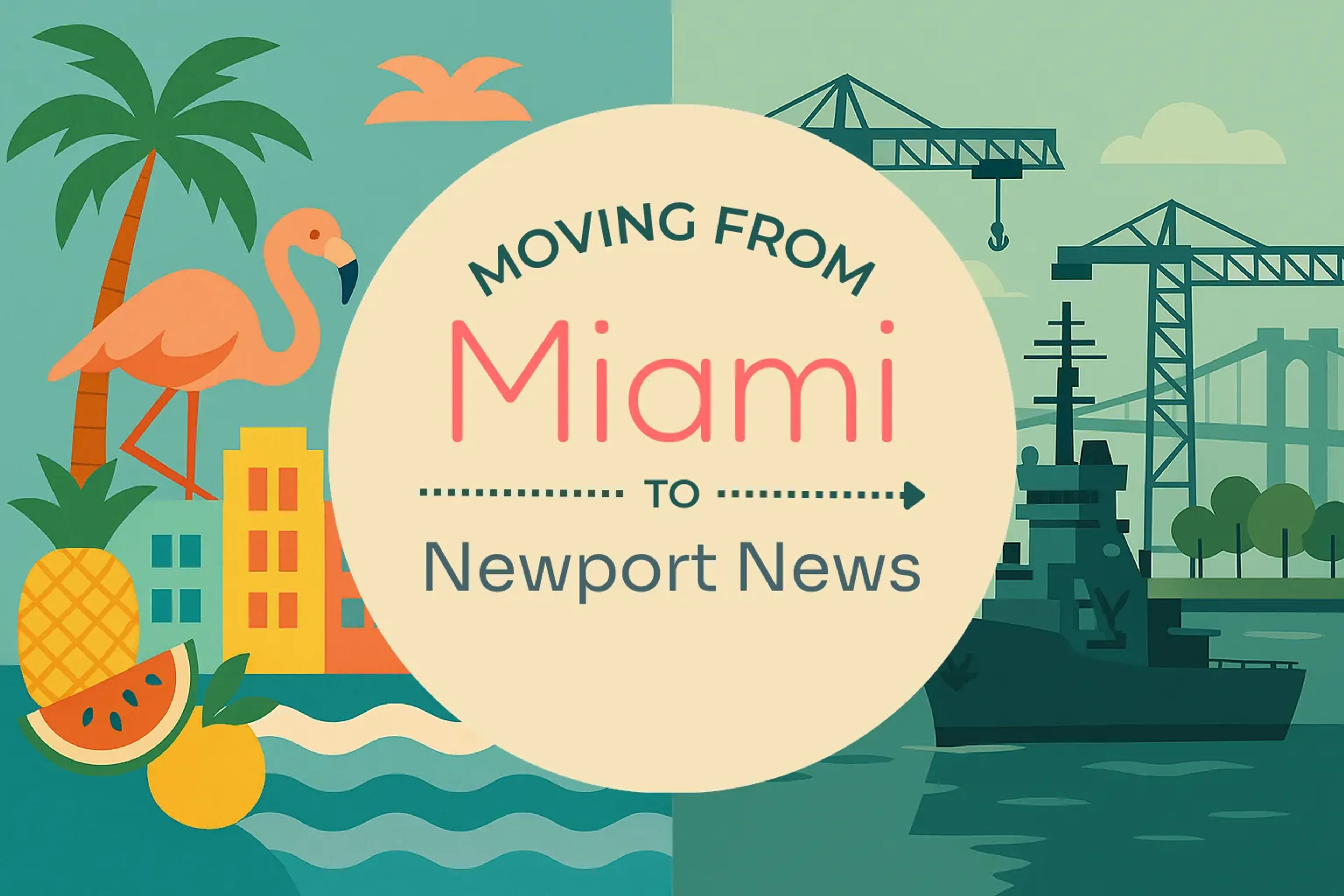 Side-by-side comparison of Miami to Newport News moving companies