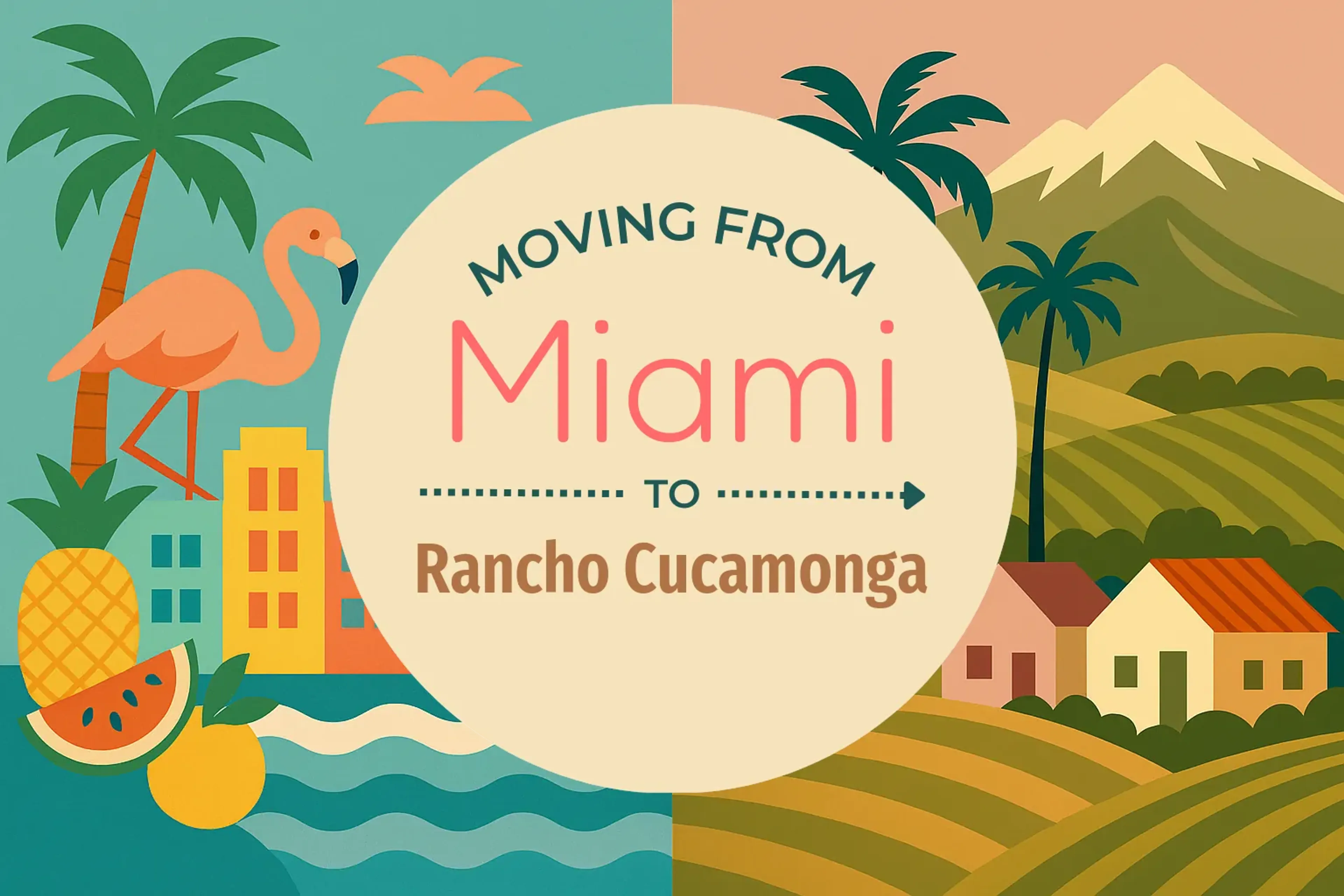 Side-by-side comparison of Miami to Rancho Cucamonga moving companies