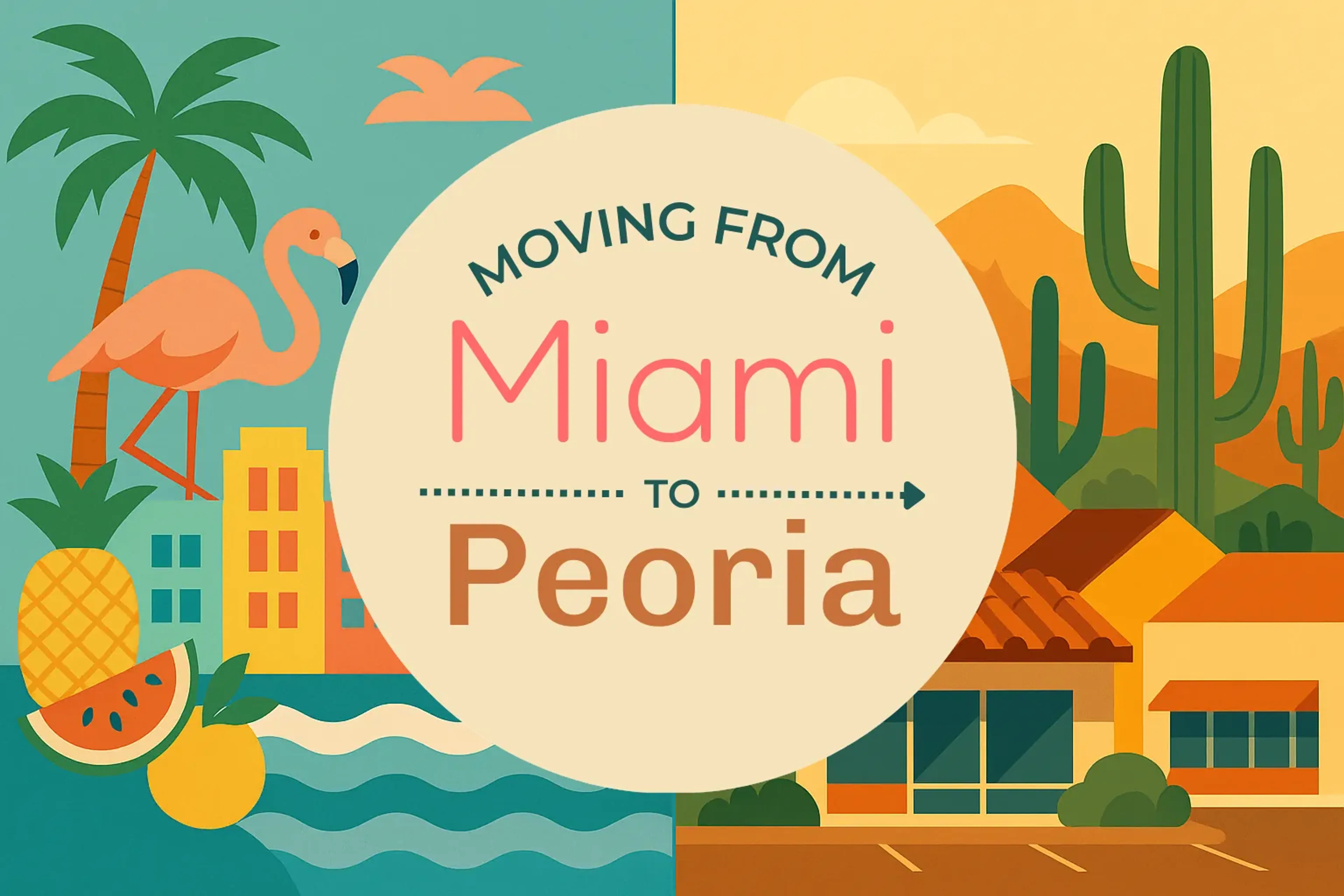 Side-by-side comparison of Miami to Peoria moving companies