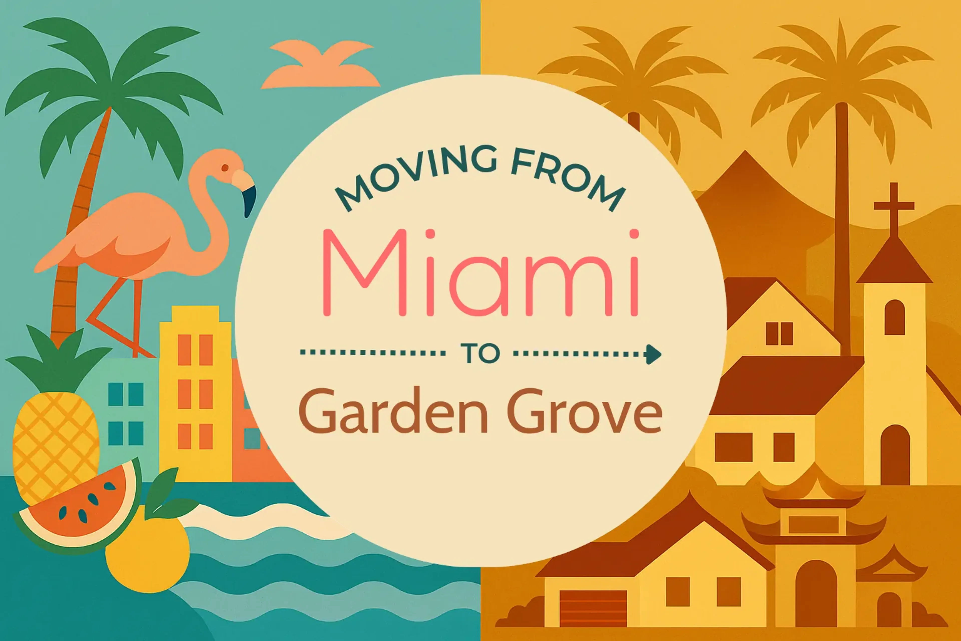 Side-by-side comparison of Miami to Garden Grove moving companies
