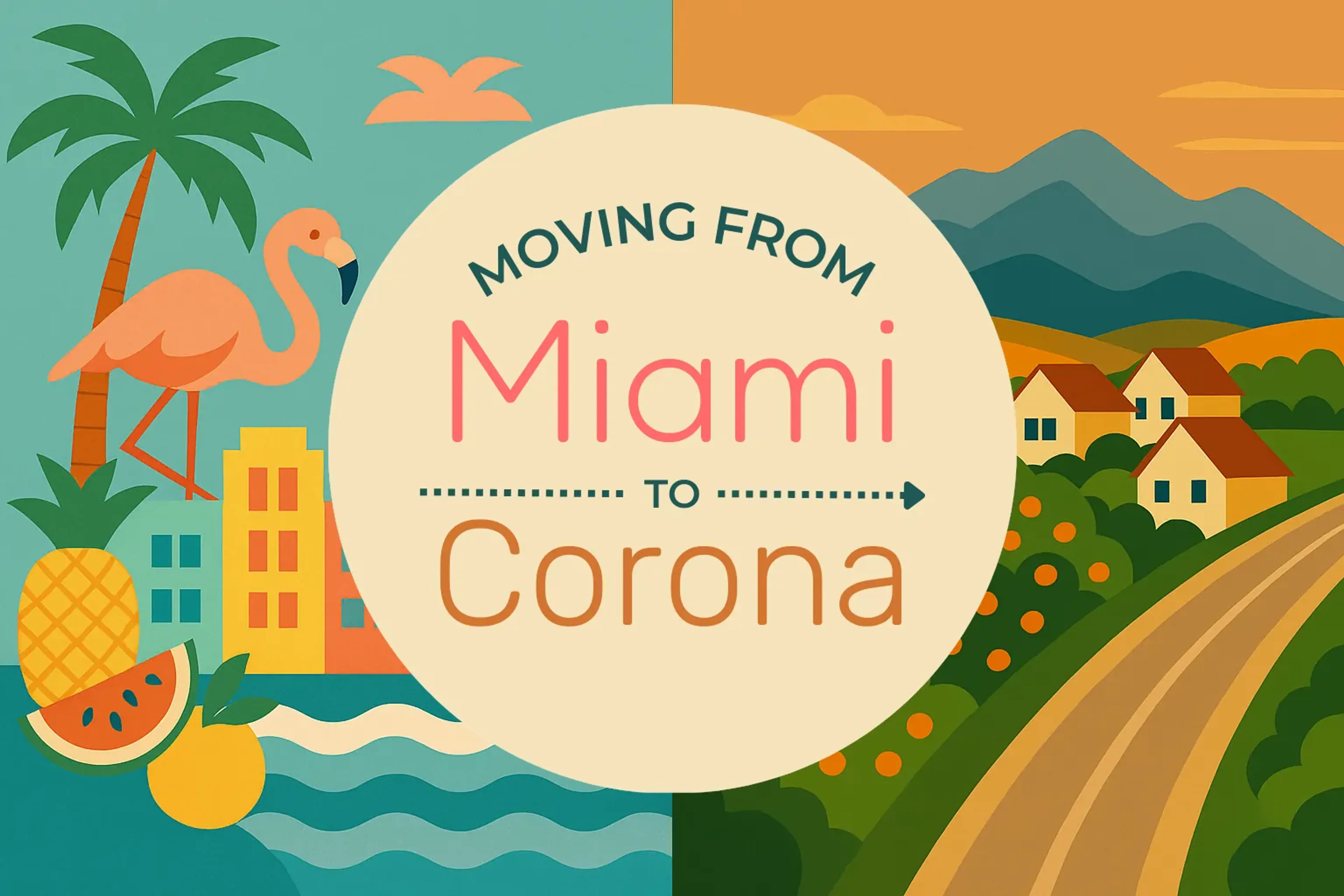 Side-by-side comparison of Miami to Corona moving companies