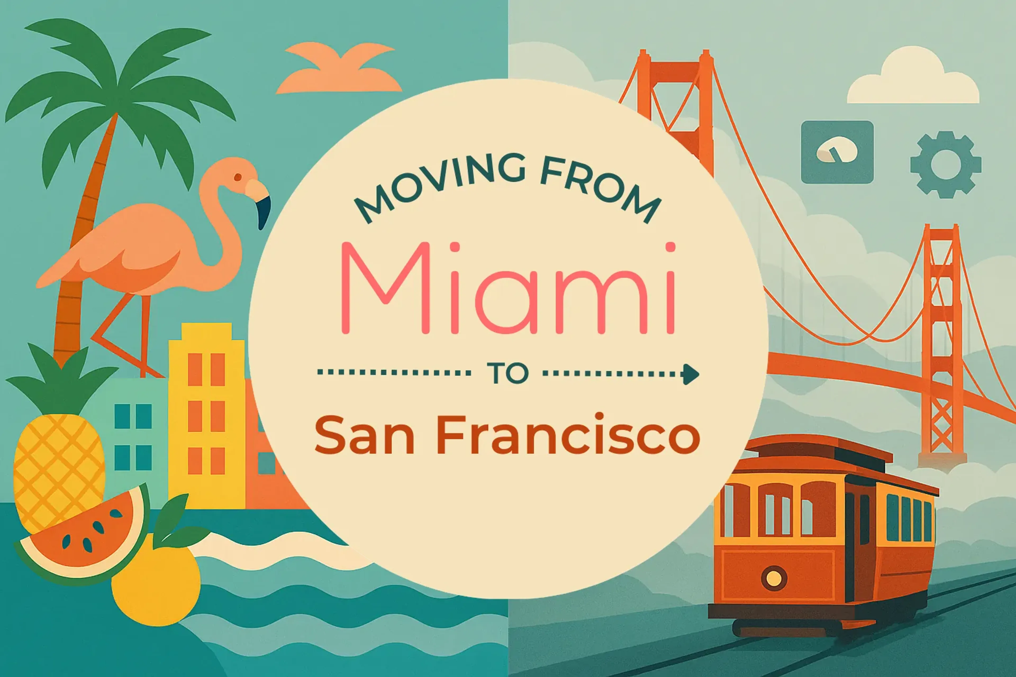 Side-by-side comparison of Miami to San Francisco moving companies