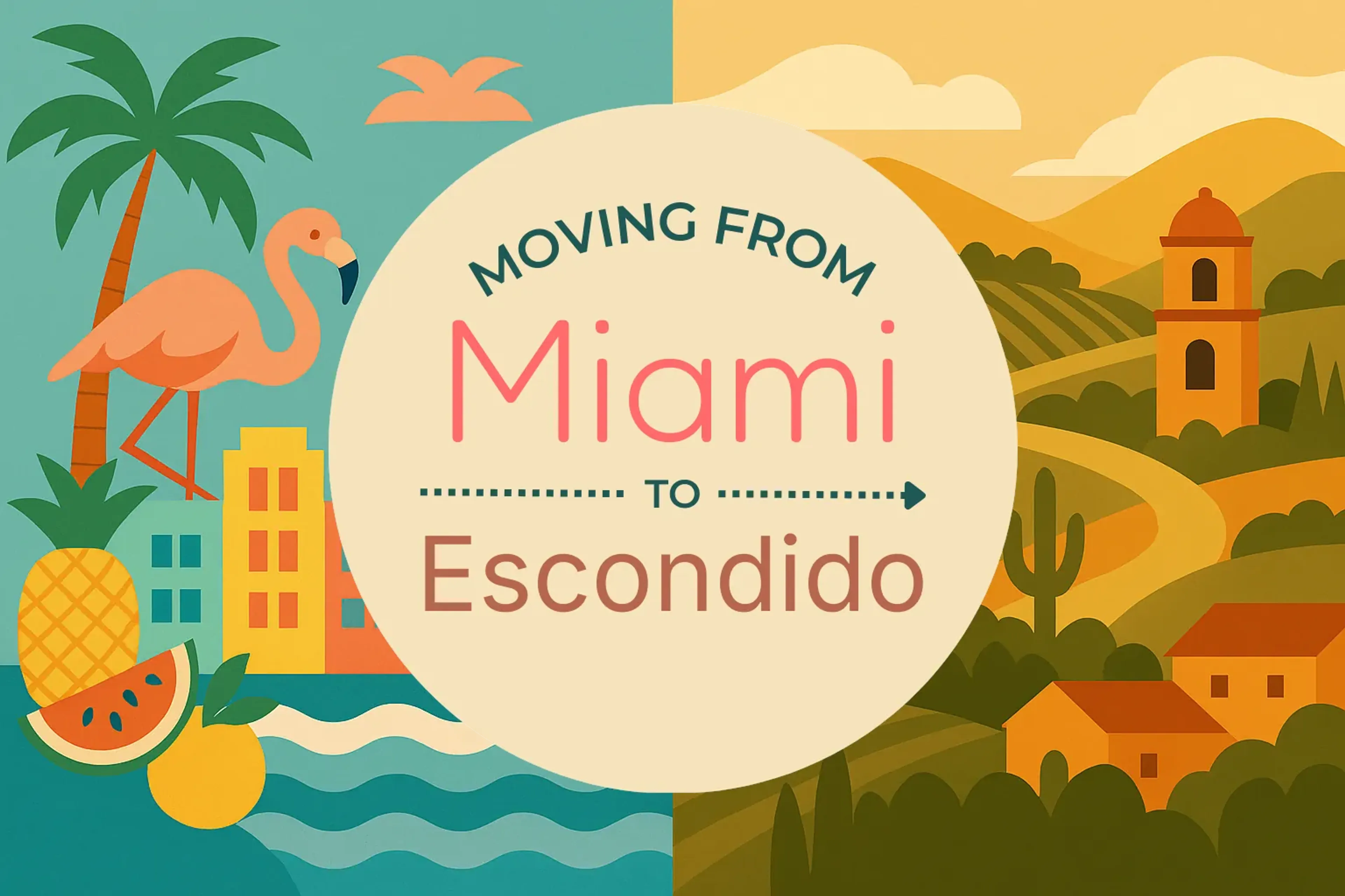 Side-by-side comparison of Miami to Escondido moving companies