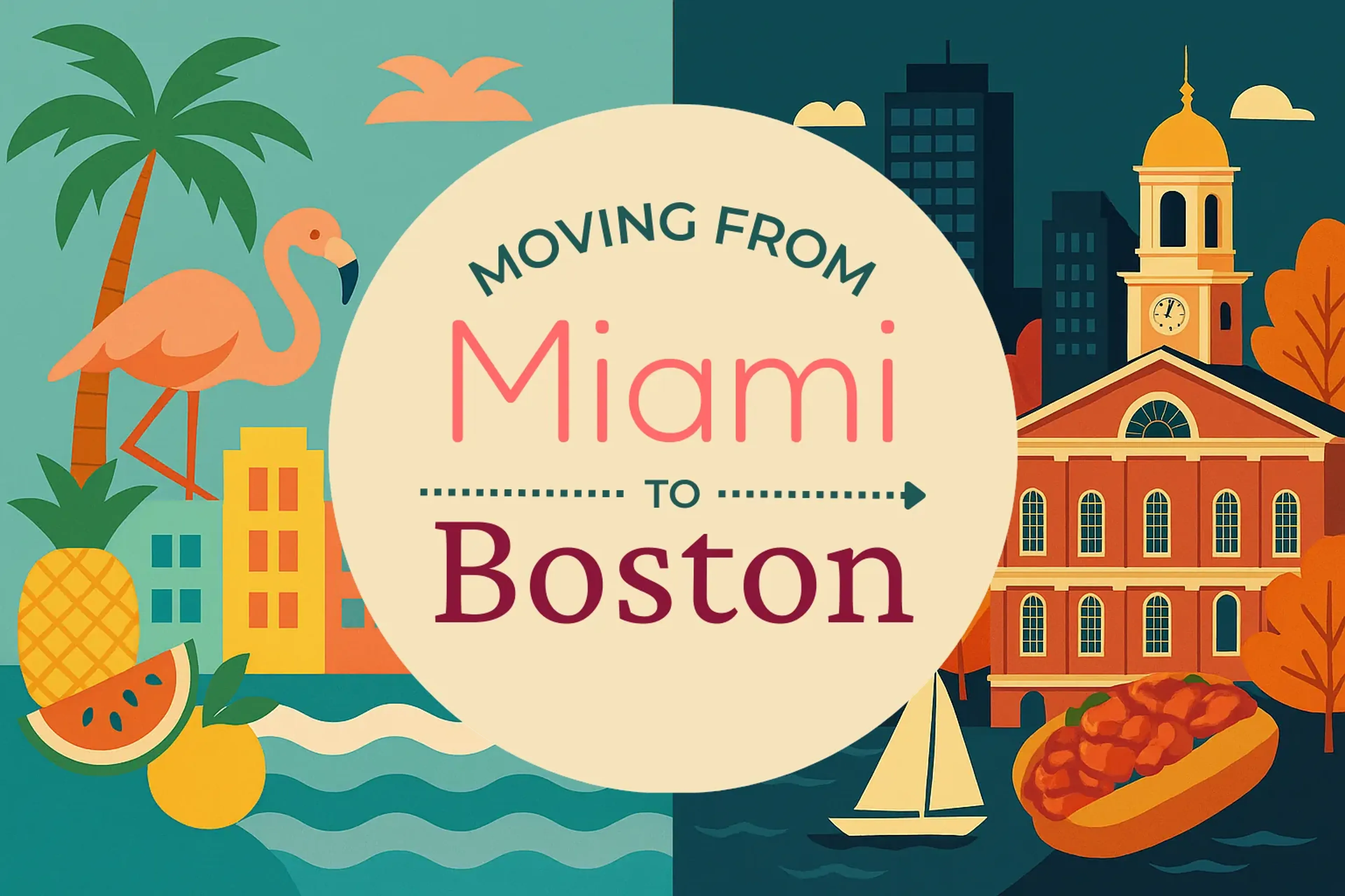 Side-by-side comparison of Miami to Boston moving companies