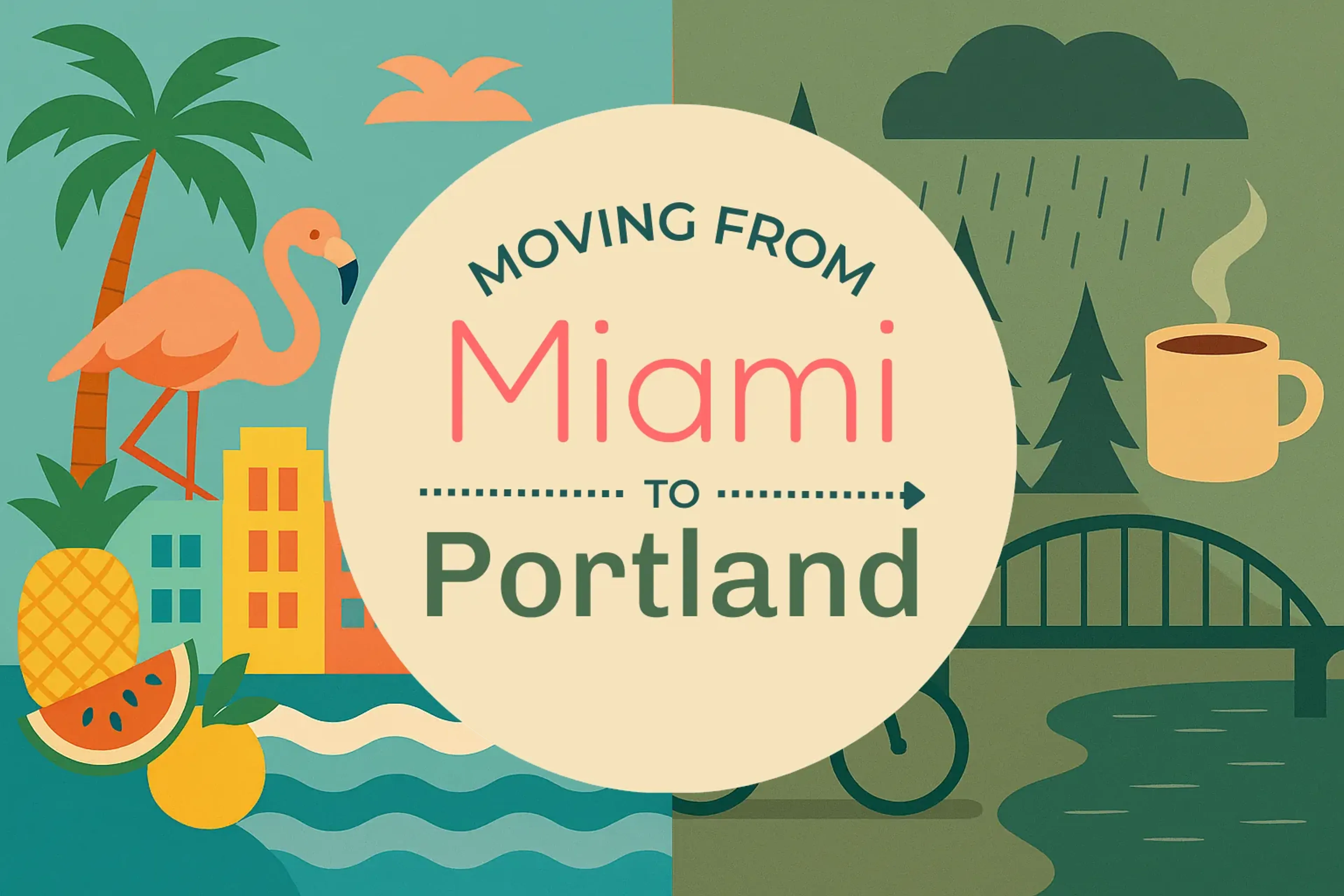 Side-by-side comparison of Miami to Portland moving companies