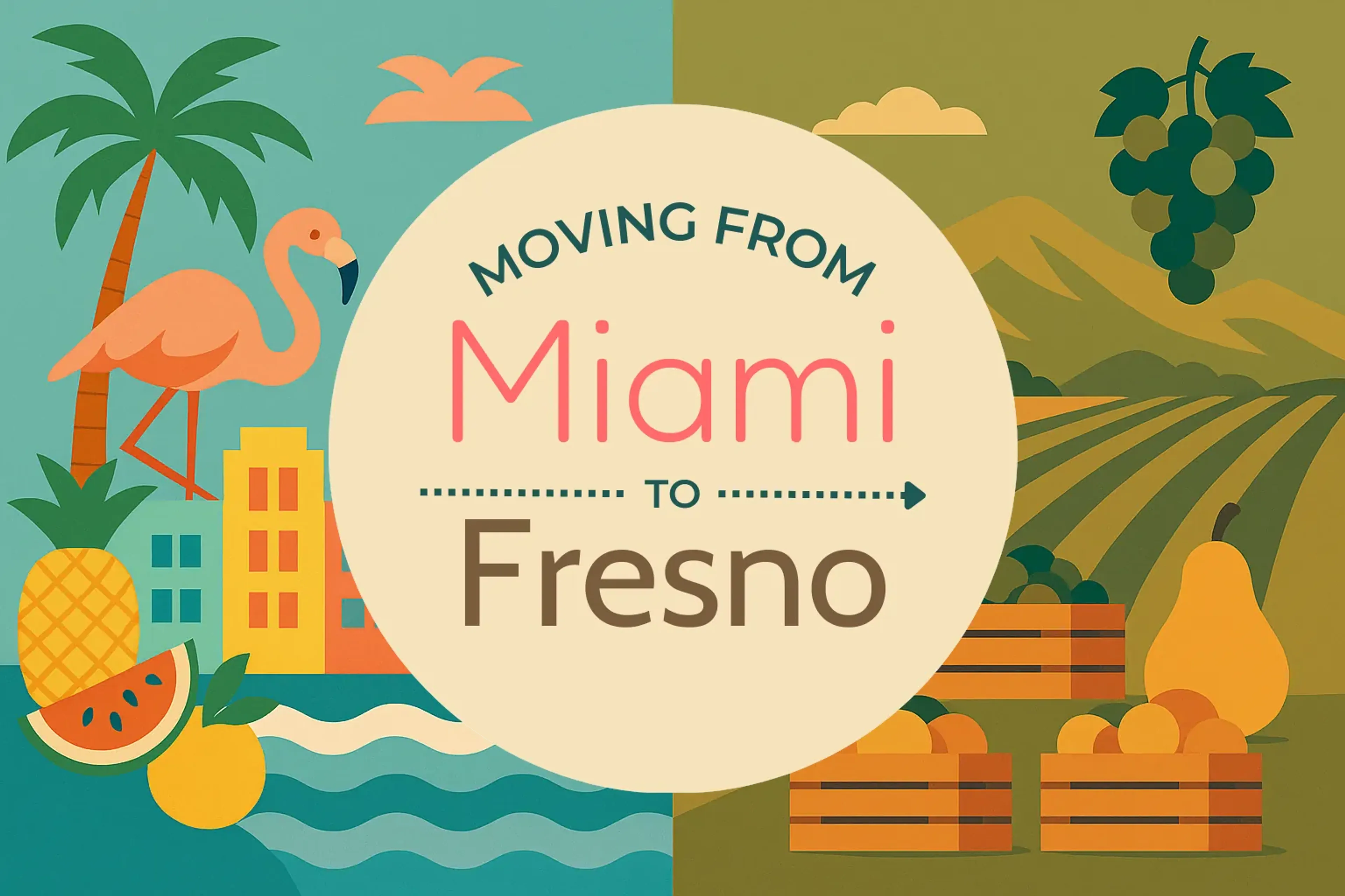 Side-by-side comparison of Miami to Fresno moving companies