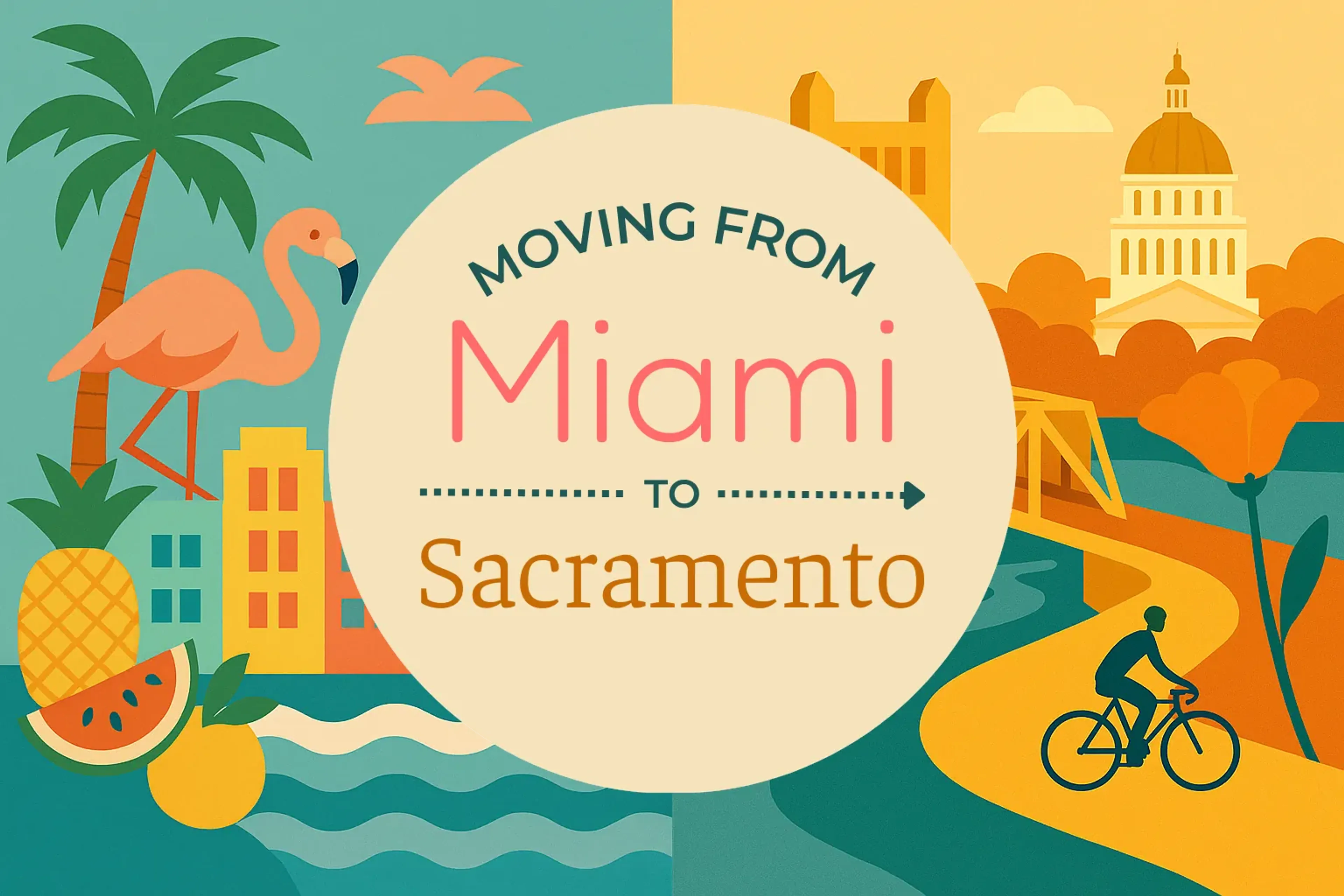 Side-by-side comparison of Miami to Sacramento moving companies