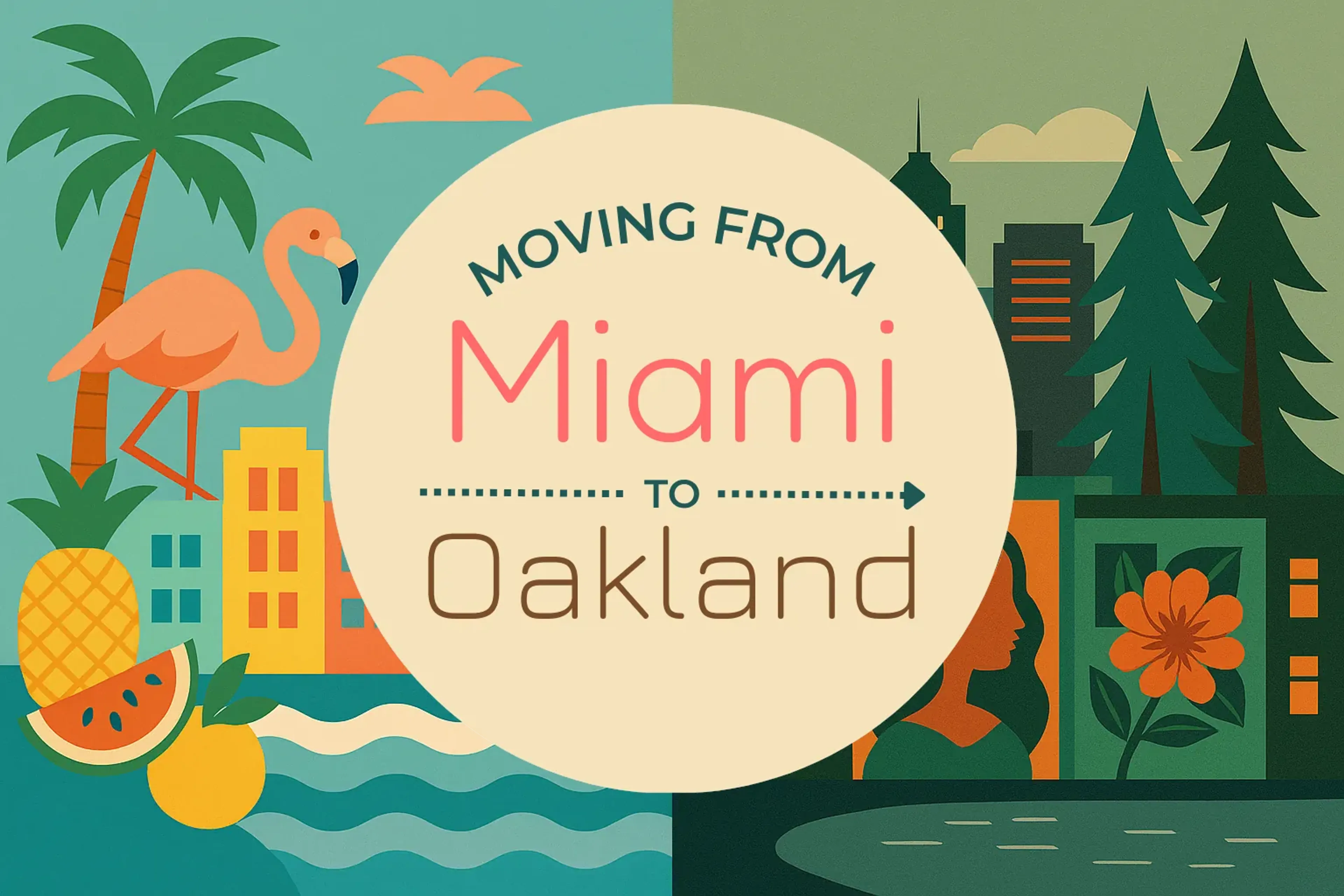 Side-by-side comparison of Miami to Oakland moving companies