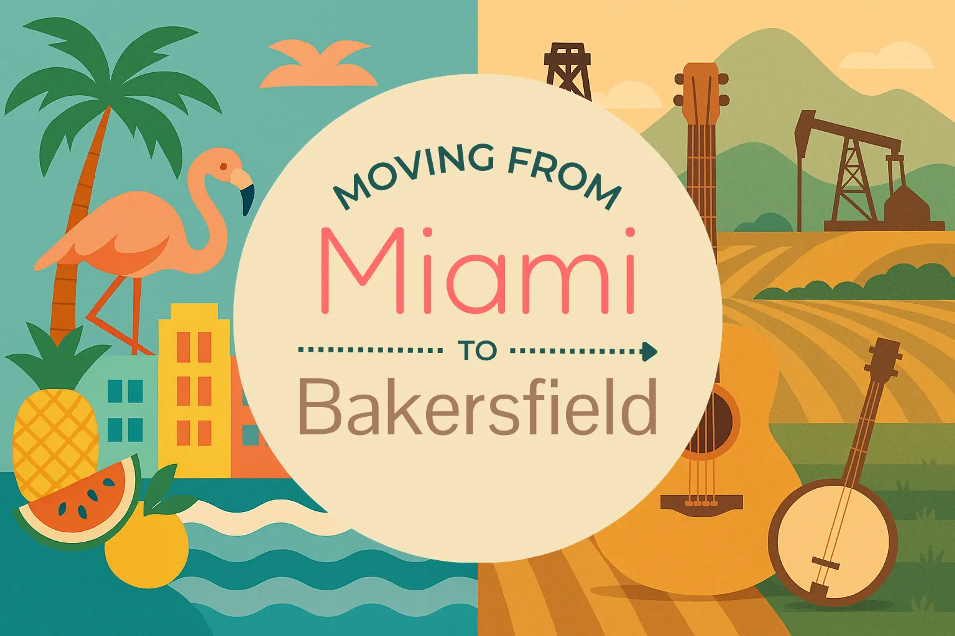 Side-by-side comparison of Miami to Bakersfield moving companies