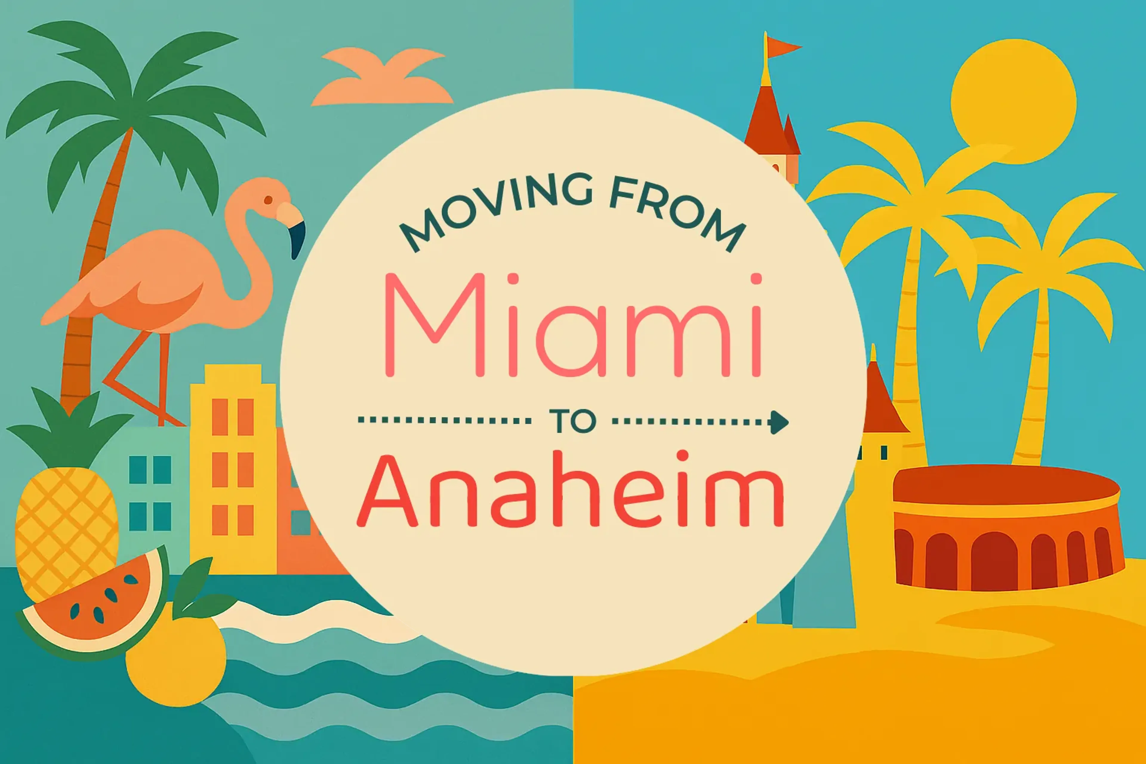 Side-by-side comparison of Miami to Anaheim moving companies