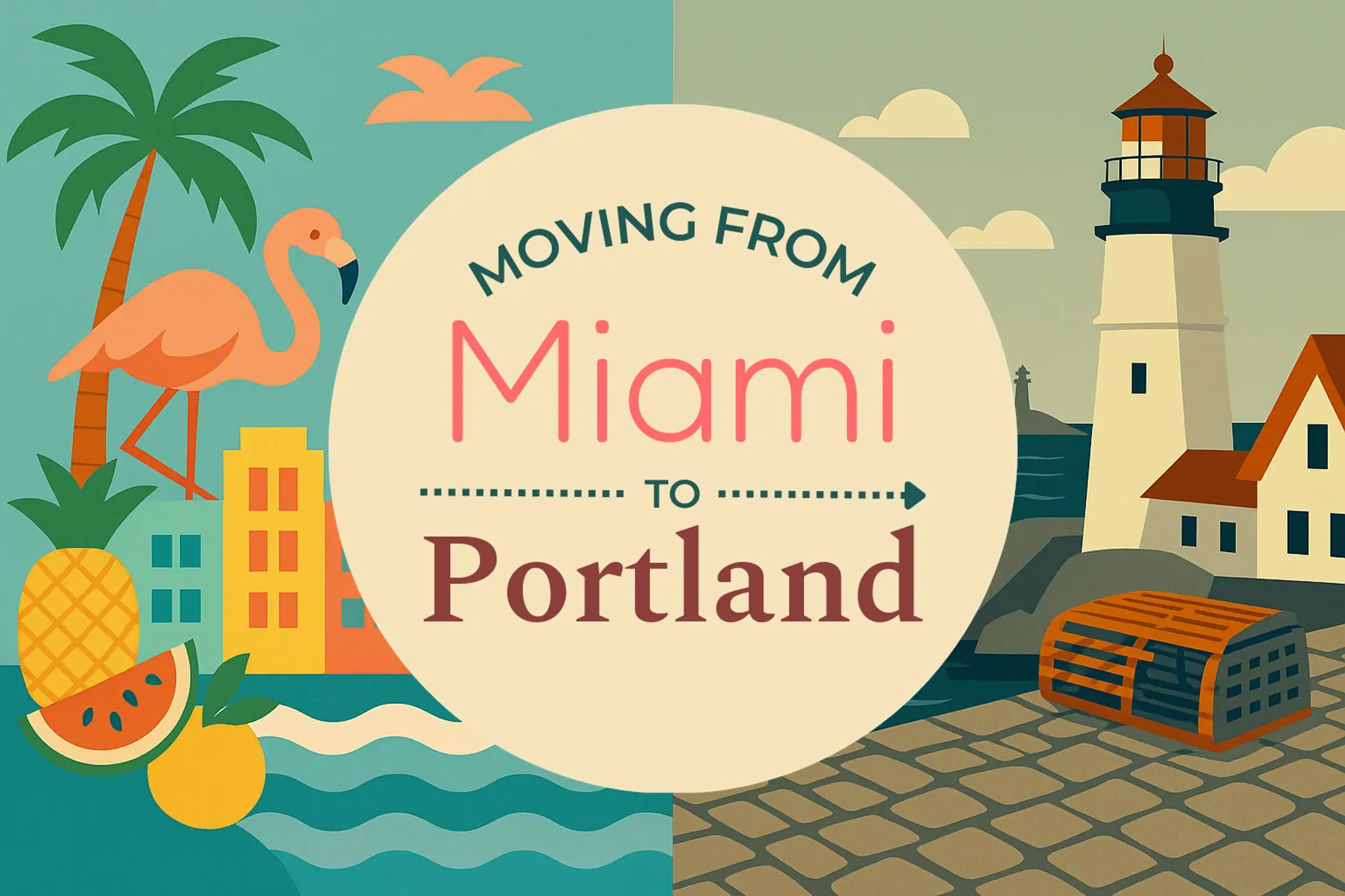 Side-by-side comparison of Miami to Portland moving companies