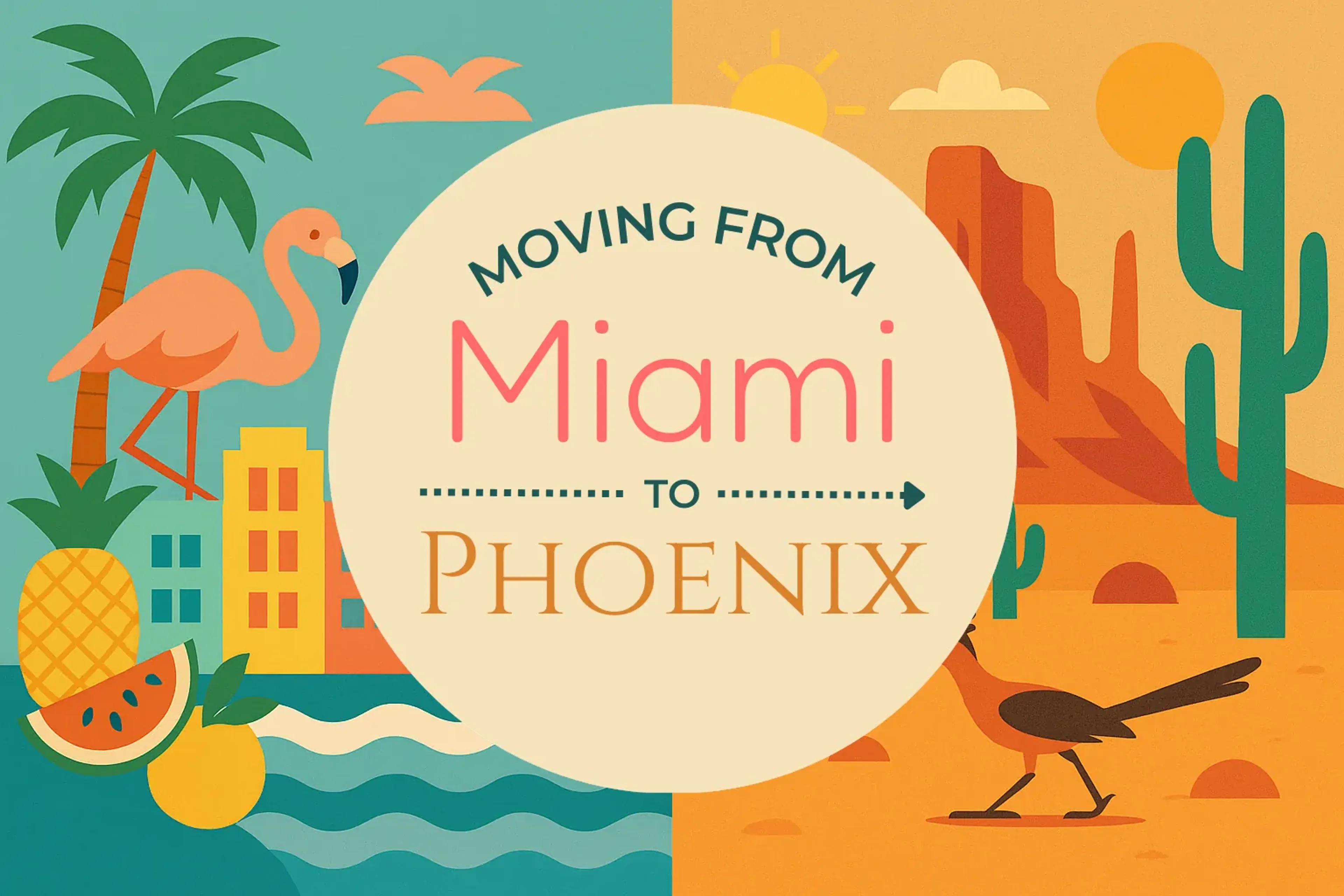 Side-by-side comparison of Miami to Phoenix moving companies