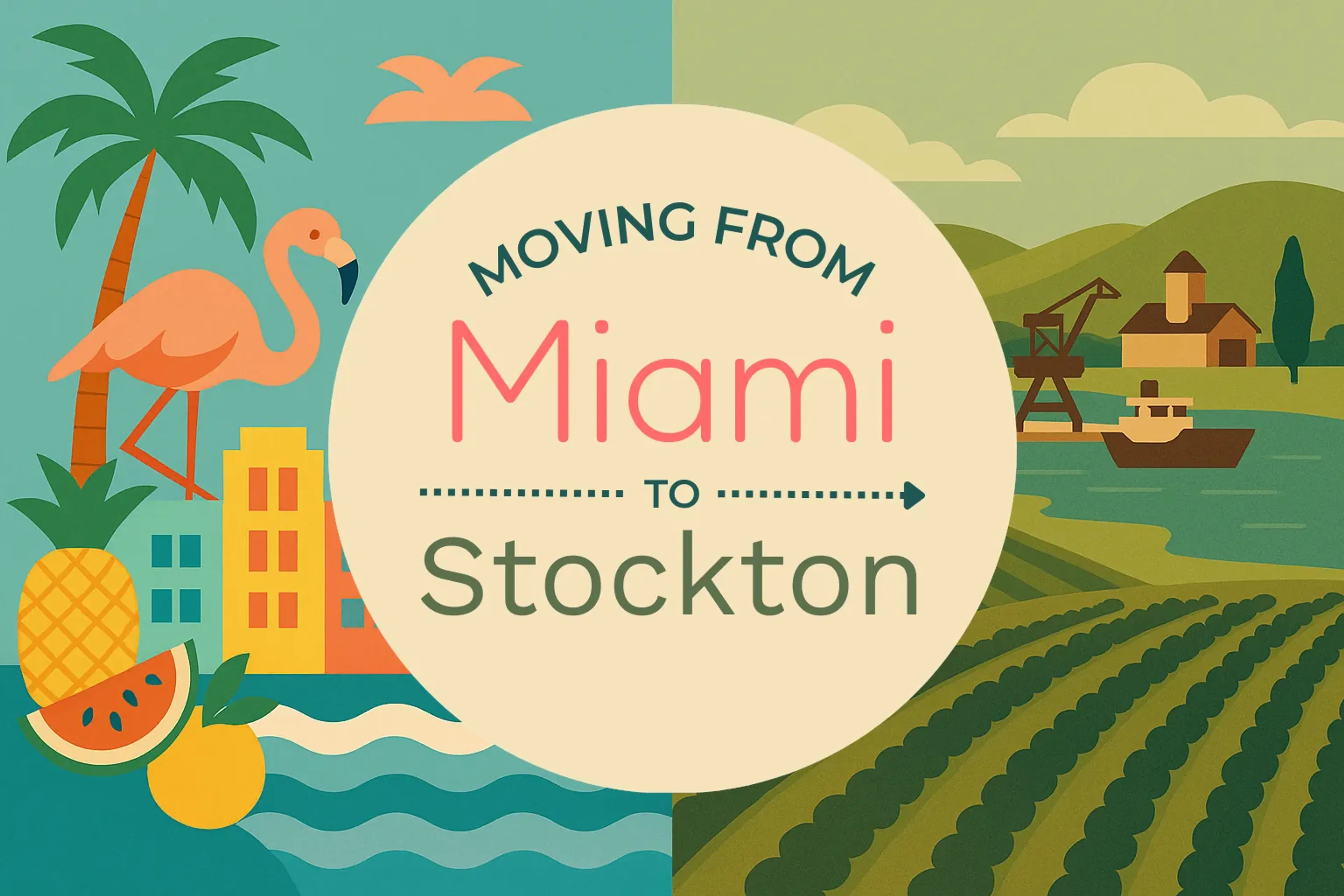 Side-by-side comparison of Miami to Stockton moving companies
