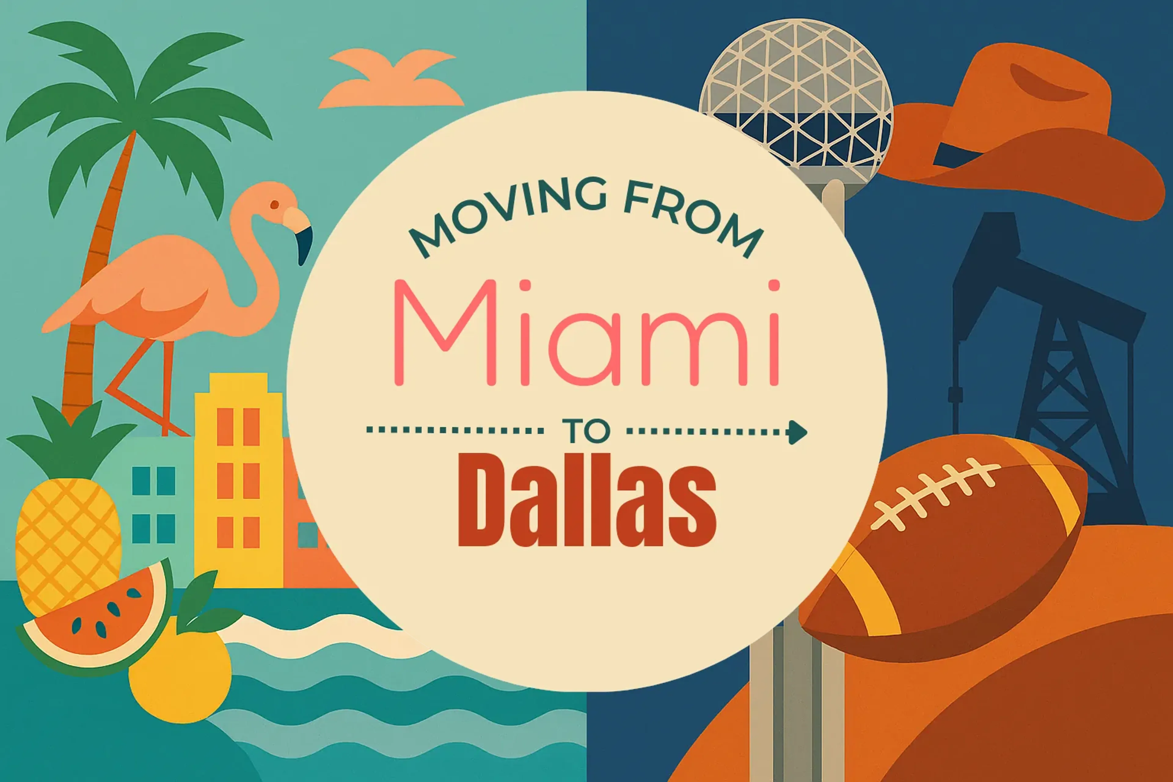 Side-by-side comparison of Miami to Dallas moving companies